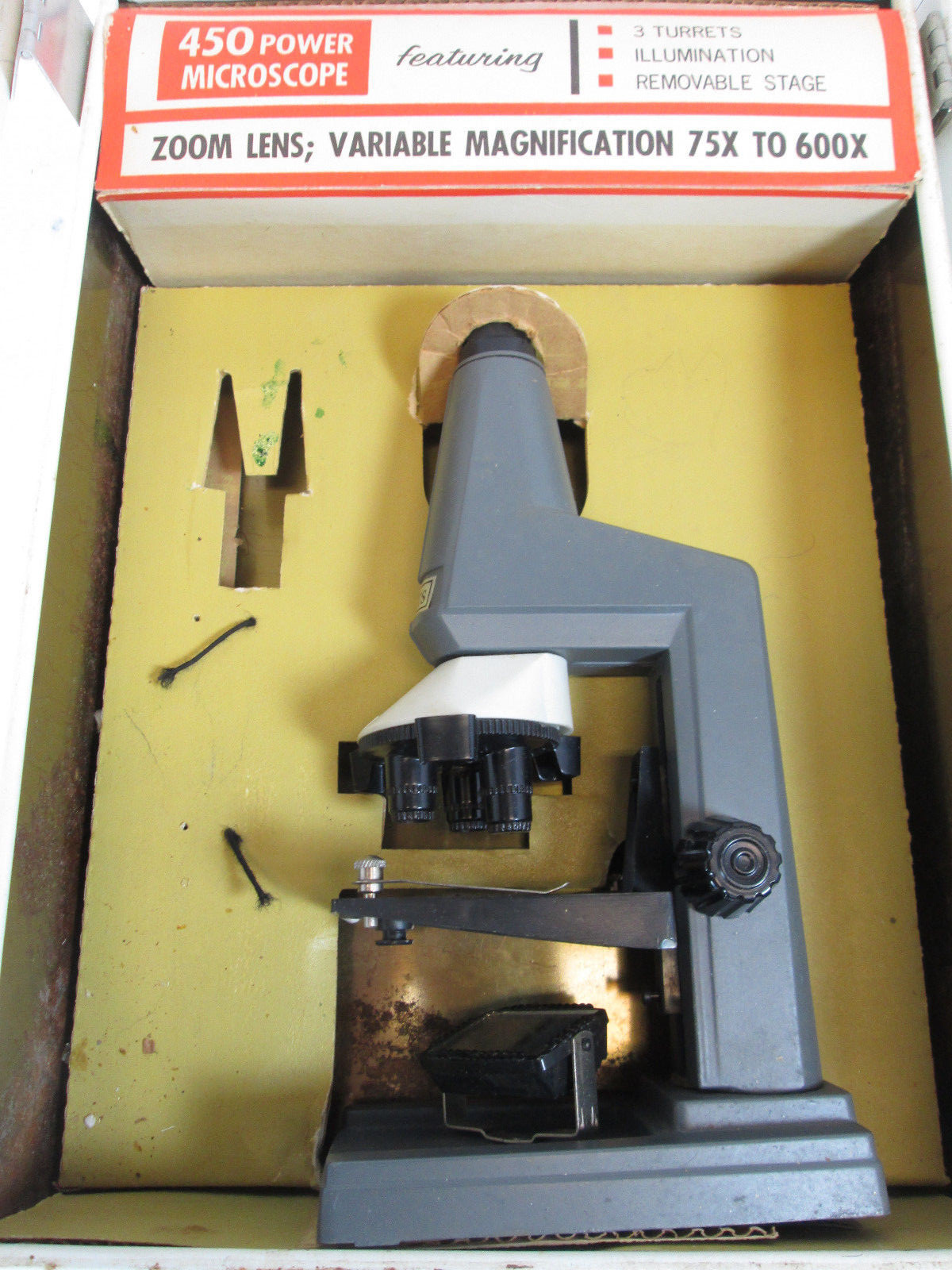 Vintage 1960's Sears Microscope Lab w/metal fold out case