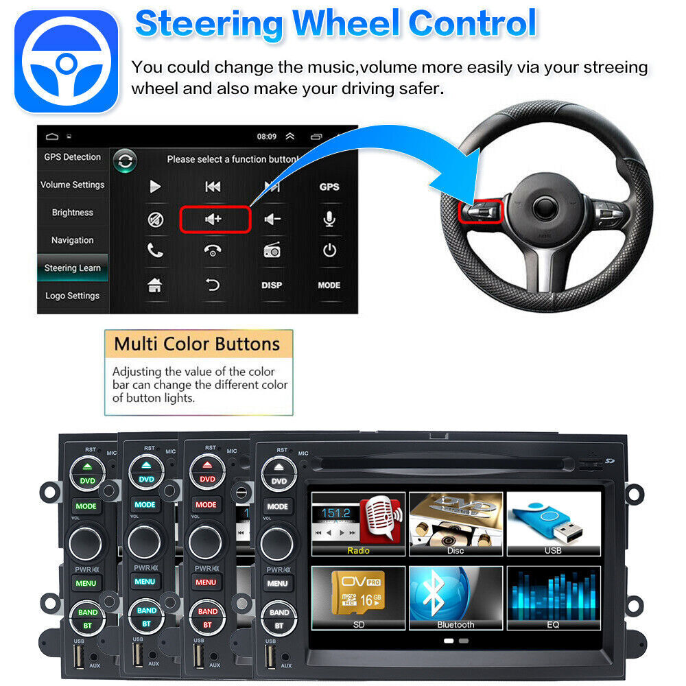 For 2004-2008 Ford F150/250 Car DVD CD Player Stereo Radio with Carplay Back Cam