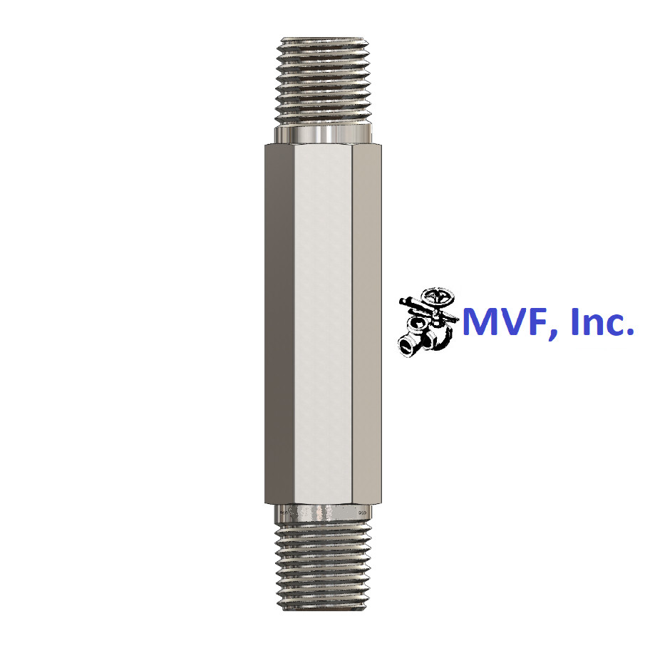 Hex Nipple 1/2" x 4" Long MNPT 316 Stainless Instrumentation 7700 psi HSME