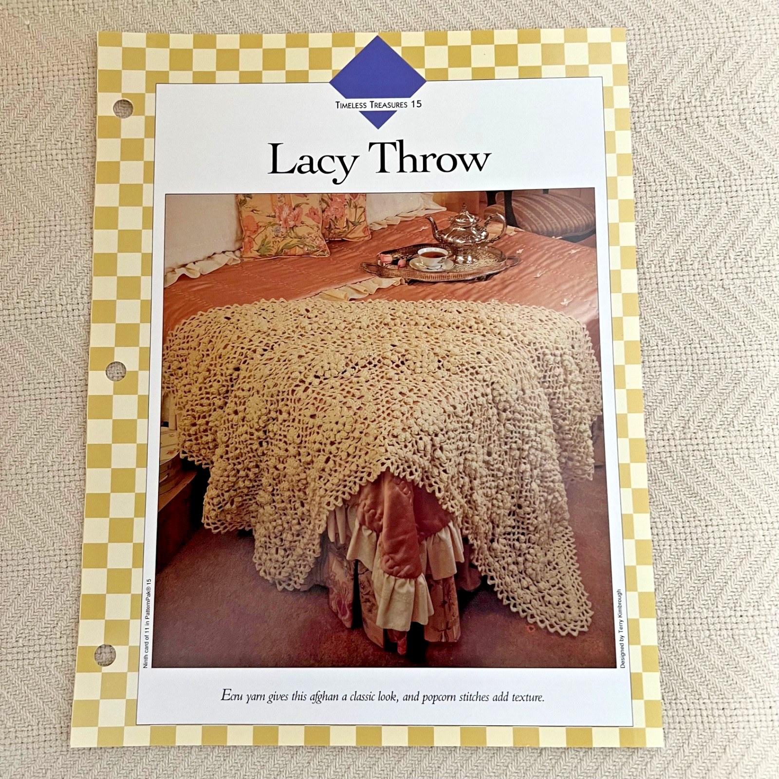 Crochet Pattern Instructions Only, Lacy Throw Afghan/Blanket, Vanna Crochet Favs