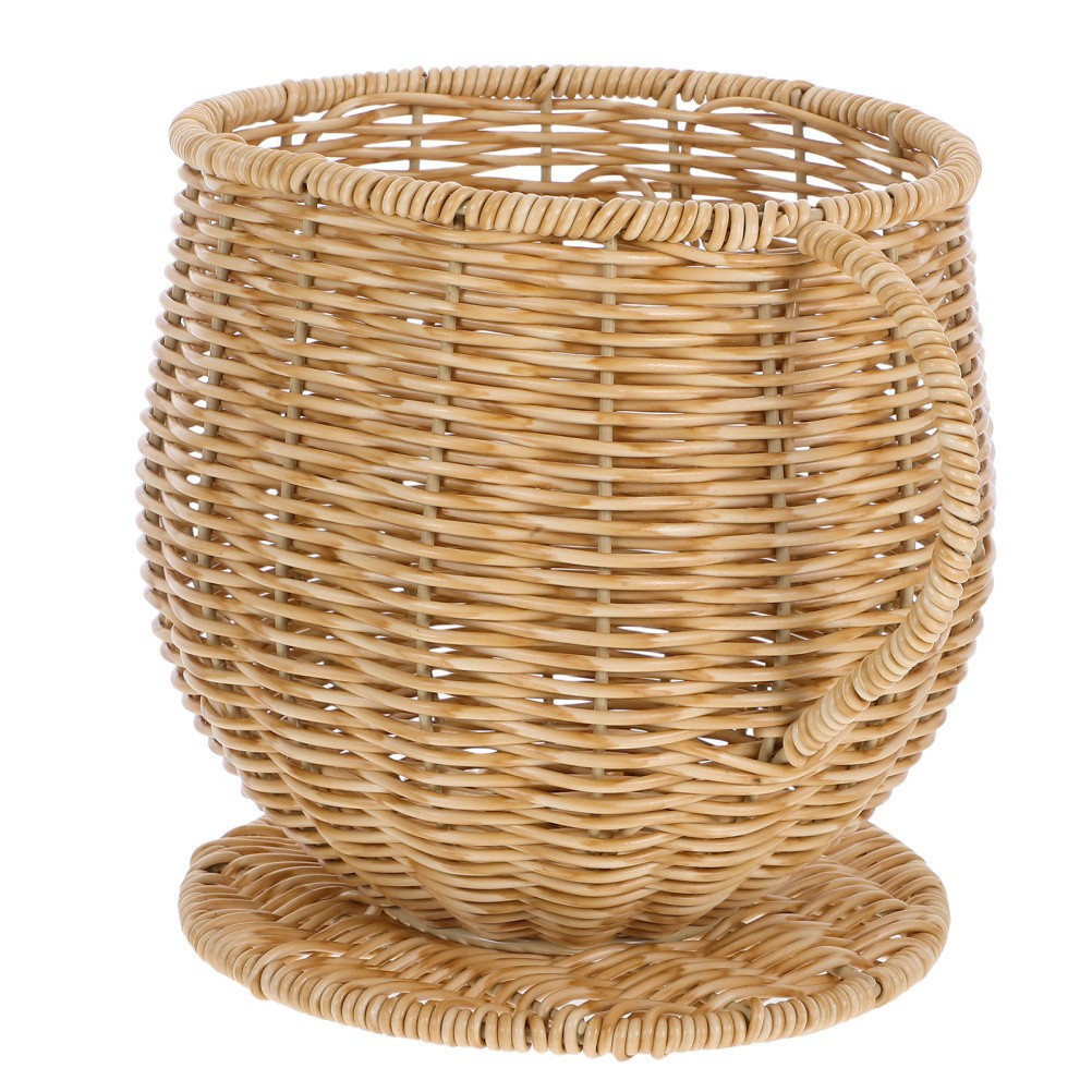 Decorative Wicker Baskets Egg Holder with Handle for Fresh Eggs Woven Rattan