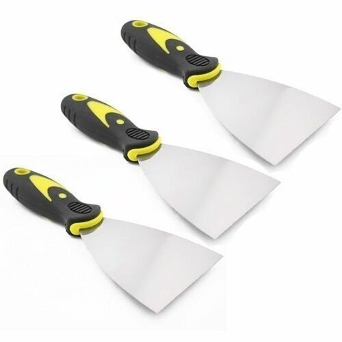 3-Packs 3" inch Flexible Scraper Putty Joint Drywall Knife Rubber Handle