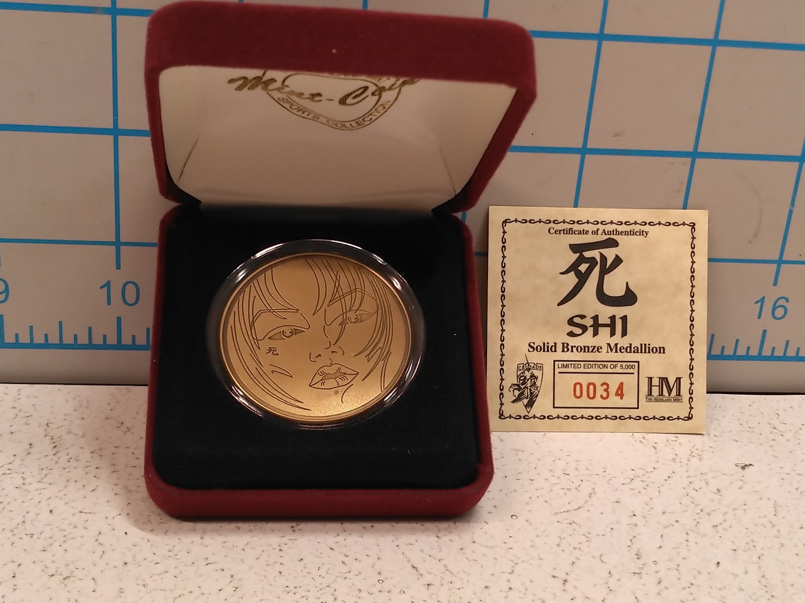 Billy Tucci's Shi (Death) Solid Bronze Medallion, Crusade 2001