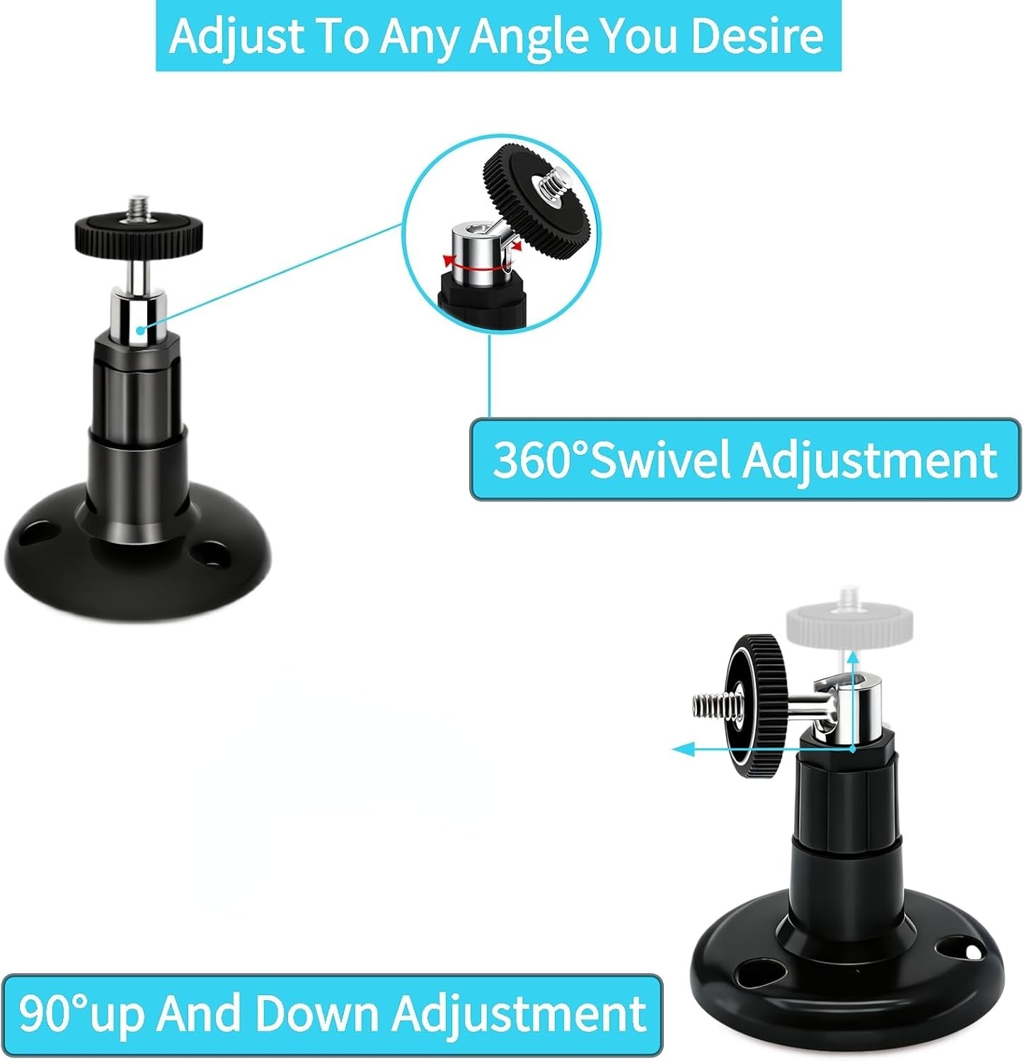 2 Pack Adjustable Security Wall Mount for Ring & Arlo Cameras - All Weather