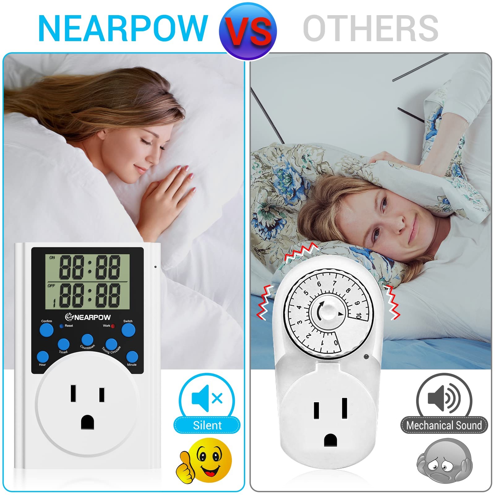Timer Outlet Multifunctional Infinite Cycle Programmable Digital 3 Prong Plug