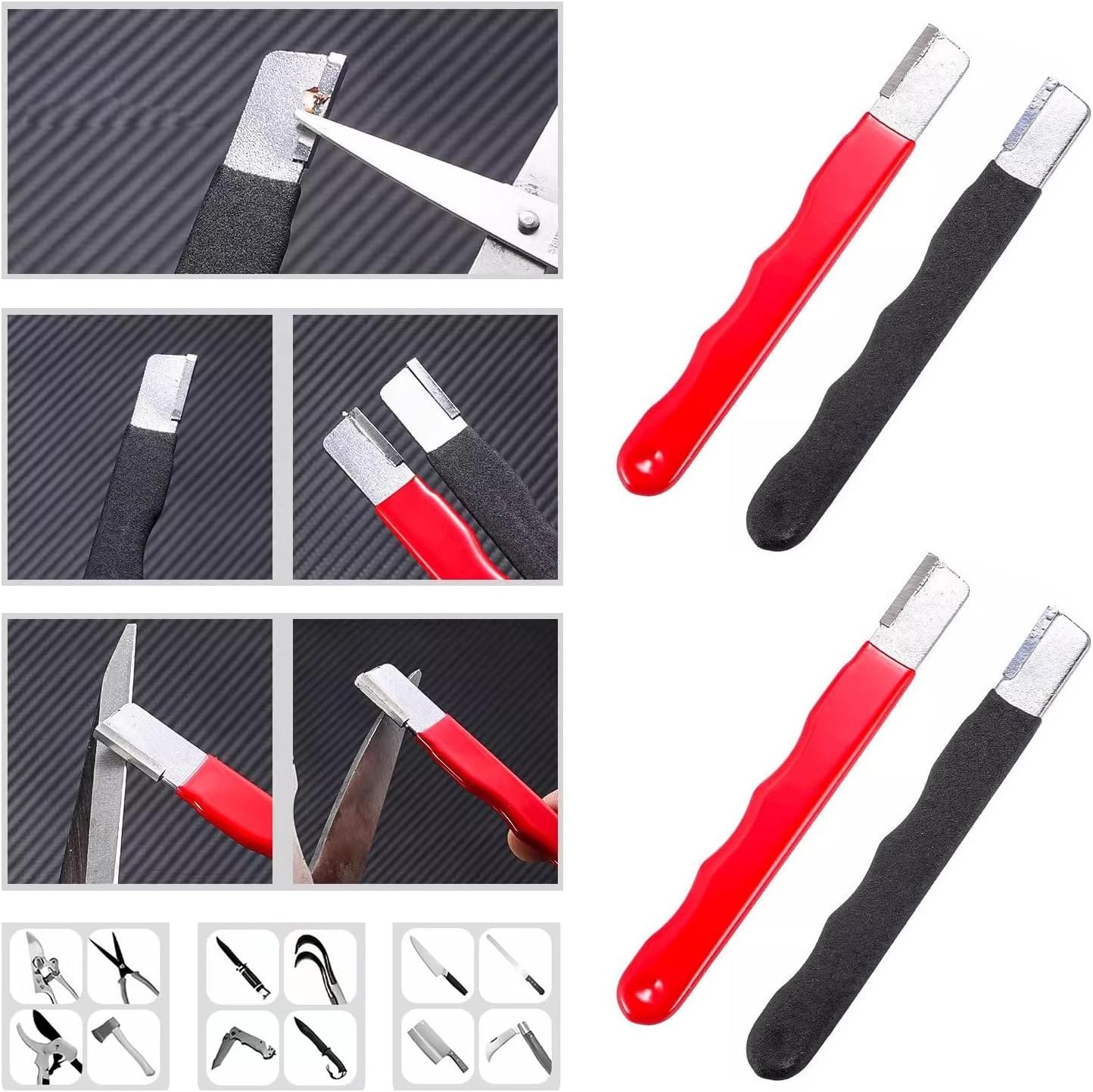 Black/red Garden Tool Sharpener QuickGardening Scissors Sharpener for Lawn Mower