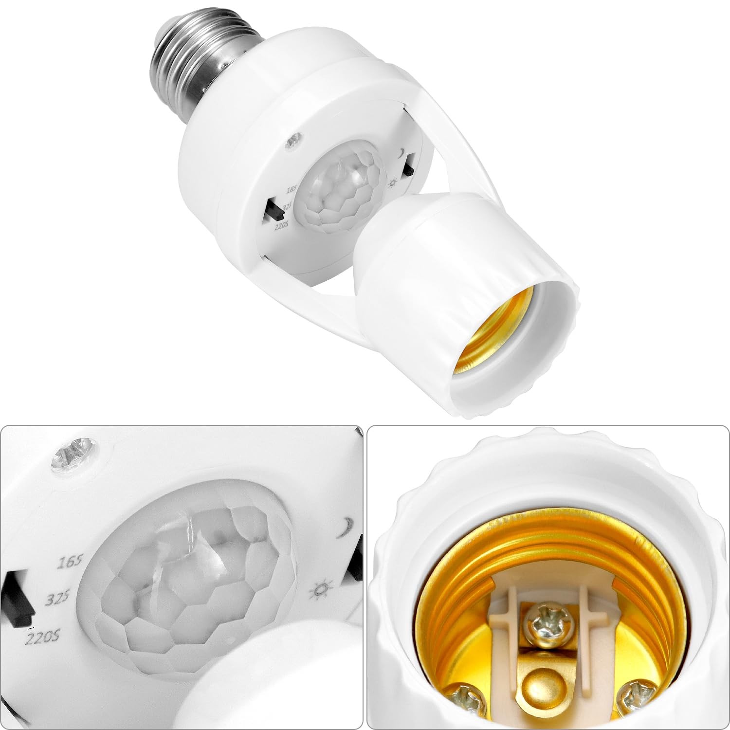 Motion Sensor Light Socket E26/E27 PIR Motion Activated Socket 60W Max