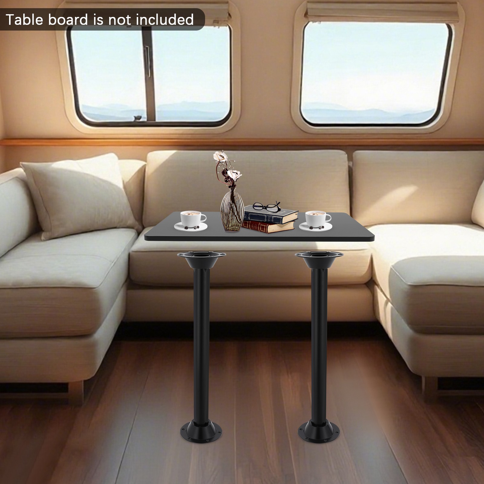 2* Compact RV Table Leg Table Leg W/ Pre-drilled Mounting Base Camper Table Leg