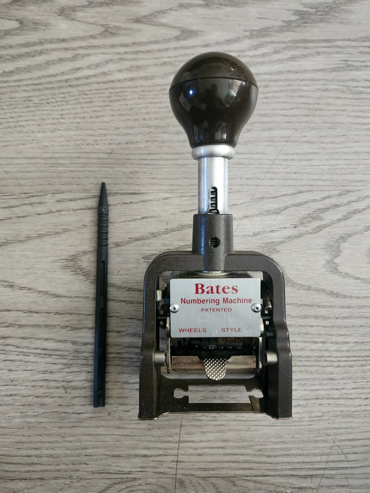 Antique Bates Numbering Machine Stamp Consecutive, Repeat, Duplicate W/Box