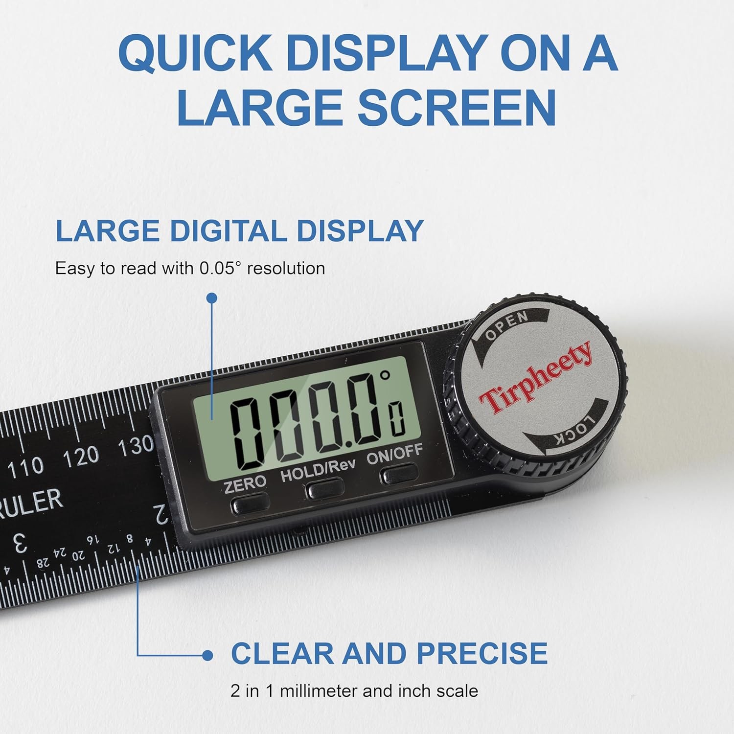 Digital Angle Finder Protractor, 3rd Generation Quick Display Angle Gauge Ruler,