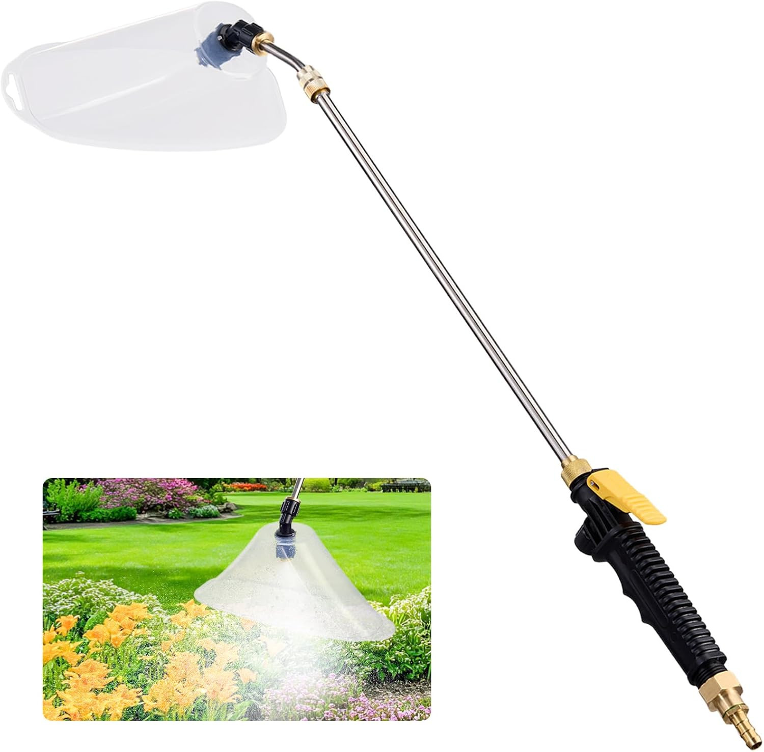 Retractable Sprayer Wand with Drift Guard Shield - Prevents Droplet Drift for Ga
