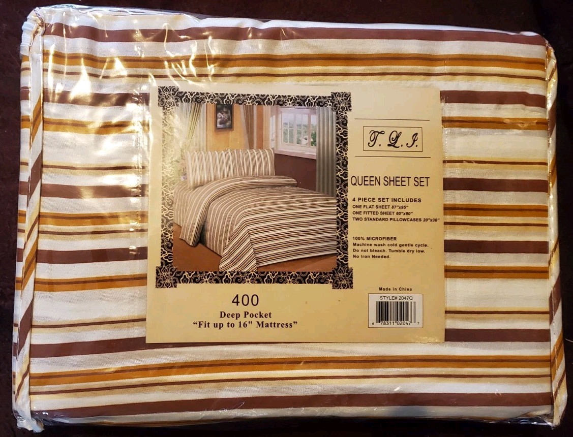 BRAND NEW Queen 100% Microfiber Sheet Set Extra Soft 400 Thread Deep Pocket