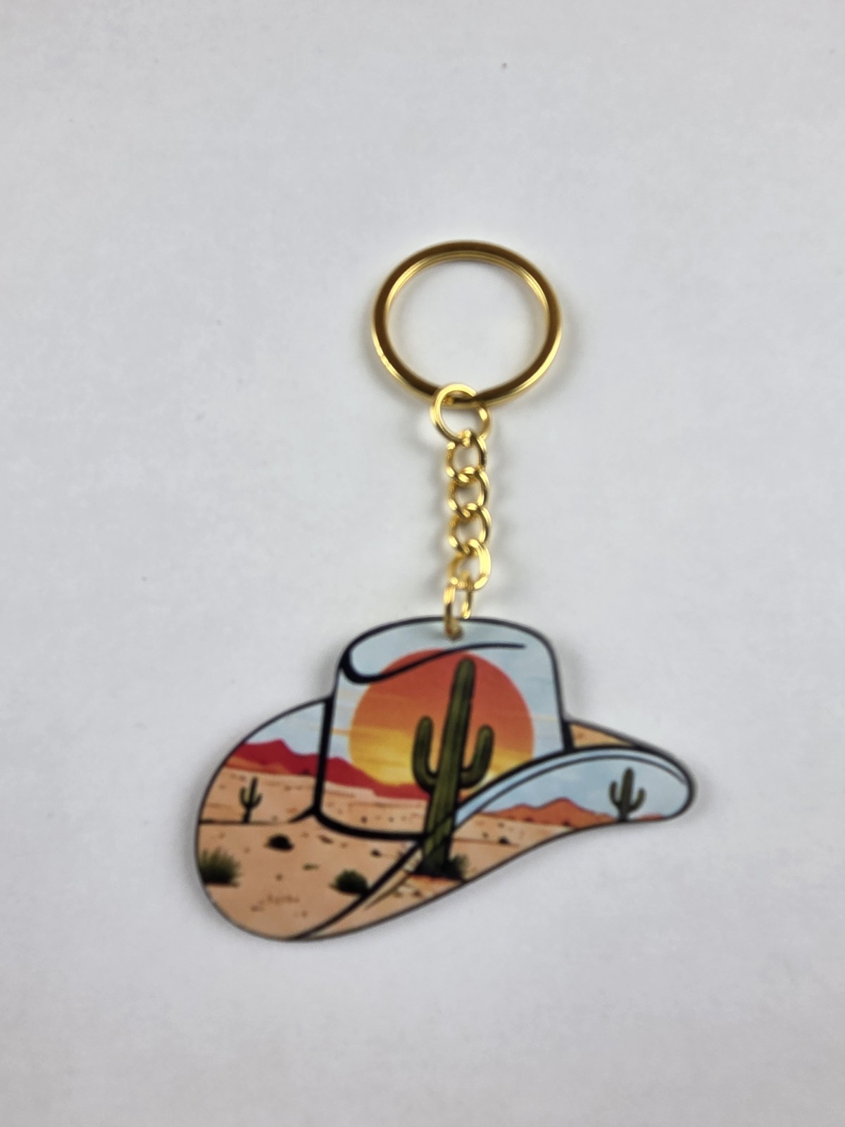 Western Cowboy Hat Keychain.  Acrylic.  (KC2-37)