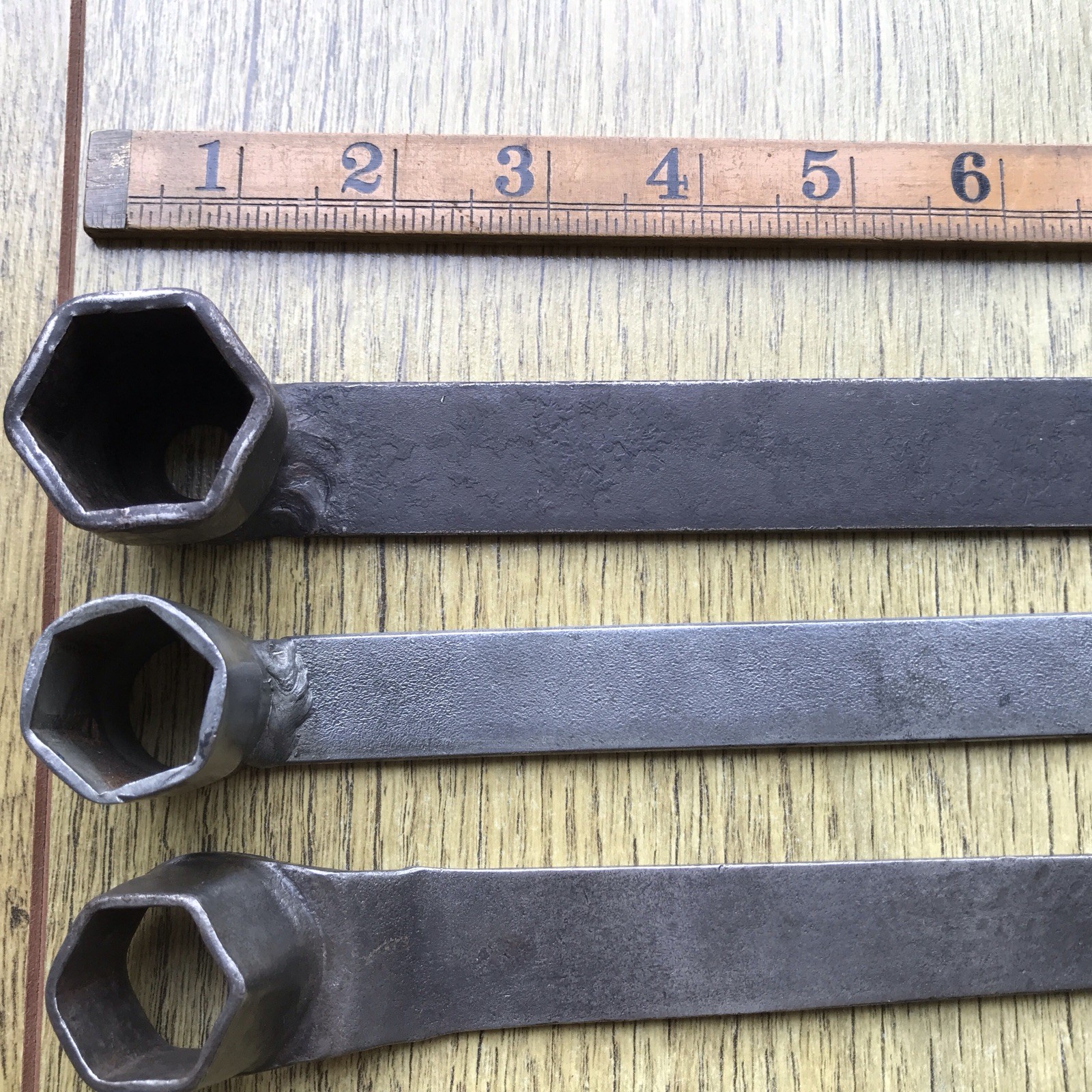 4 Vintage Spark Plug Spanners Classic Car Tool Kit.