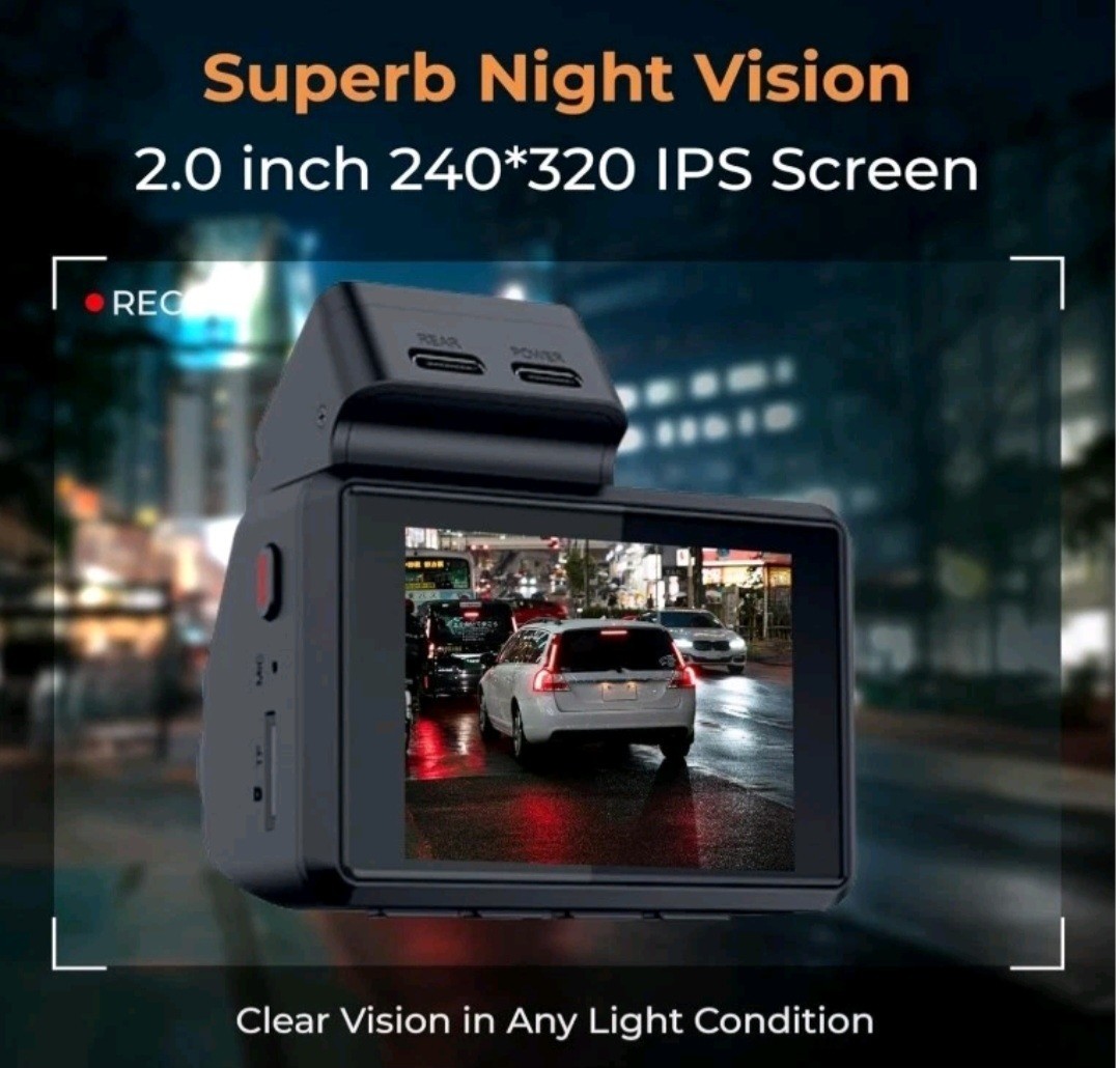 Gekeye 4K+1080P Dual Dash Cam w/ WiFi GPS Night Vision + 64GB SD | New Sealed