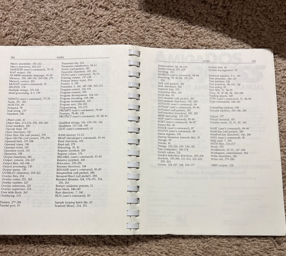 The Amiga DOS Manual 1987 2nd Edition Commodore Amiga