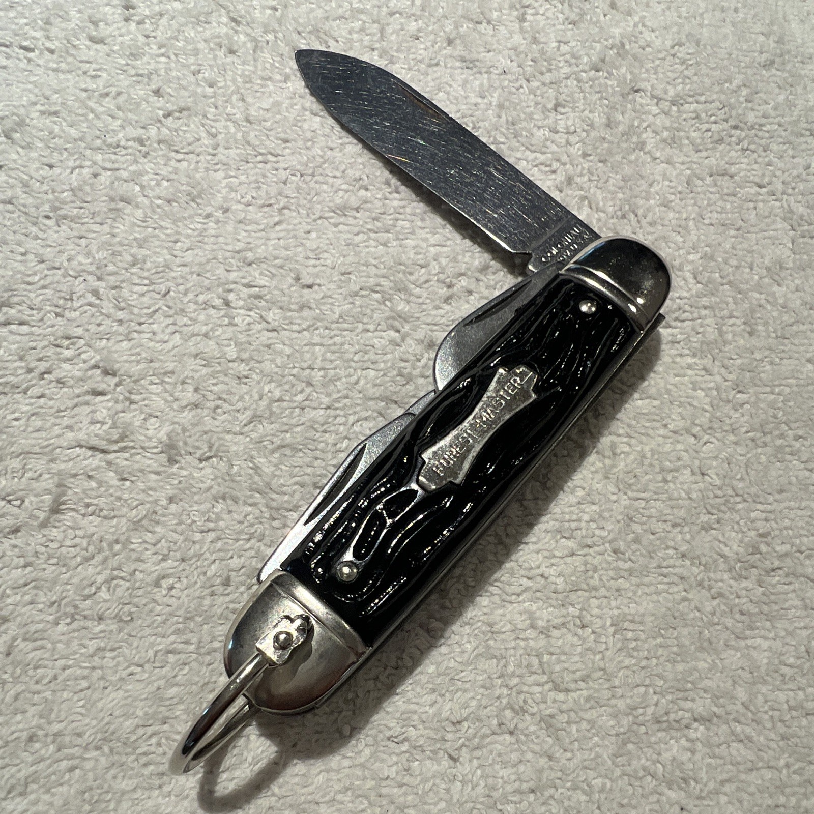 Colonial Forest Master Multi-Tool Knife 4 Tools Stainless Lanyard Ring Black