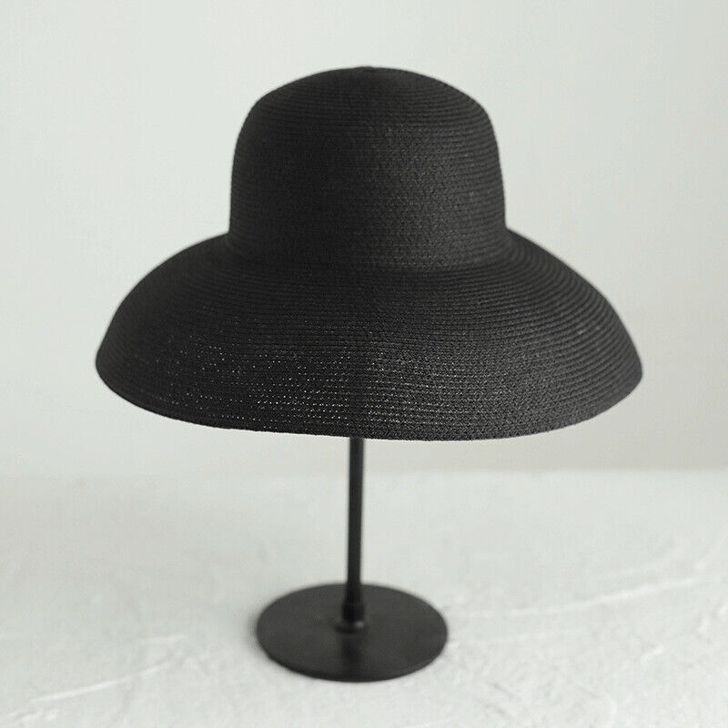 Handmade Women Ladies Summer Straw Hat Hepburn Style Wide Brim Beach UV Sun Hats