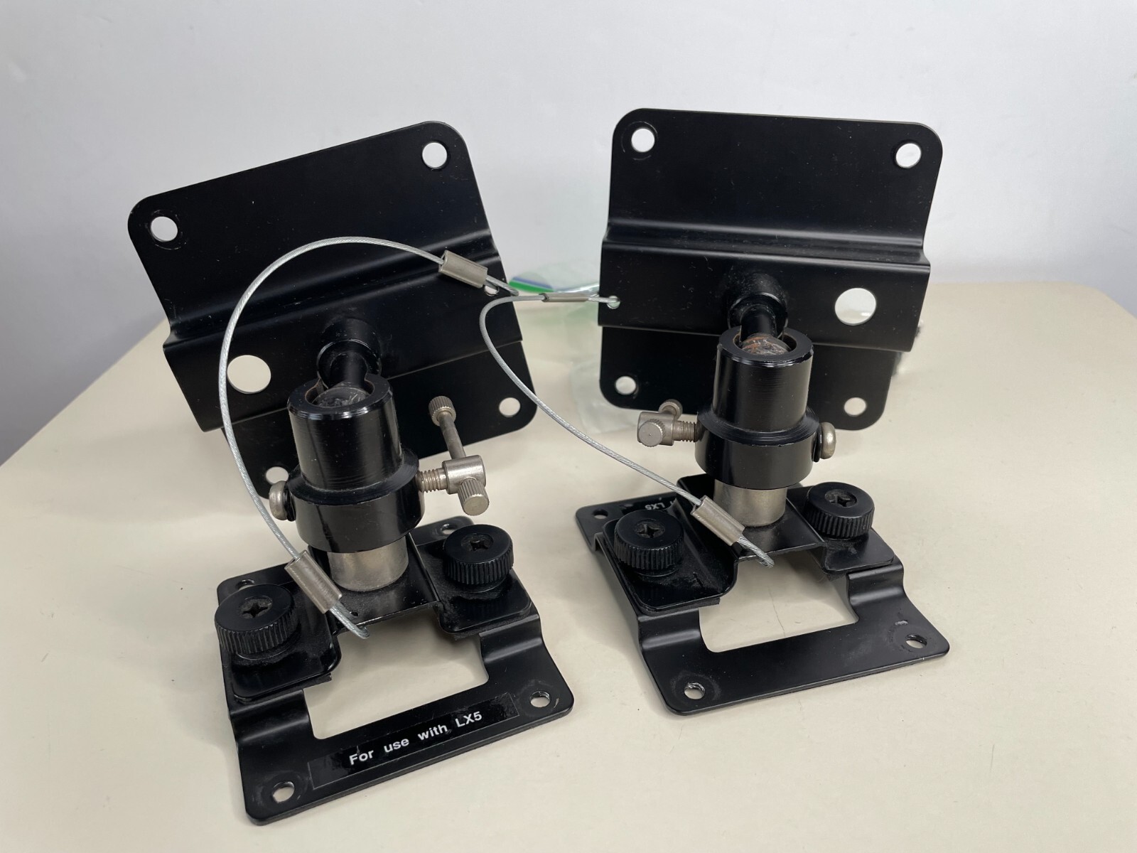 Pair Universal Speaker Wall Mounts Mission W/ Safety Cable Adjustable