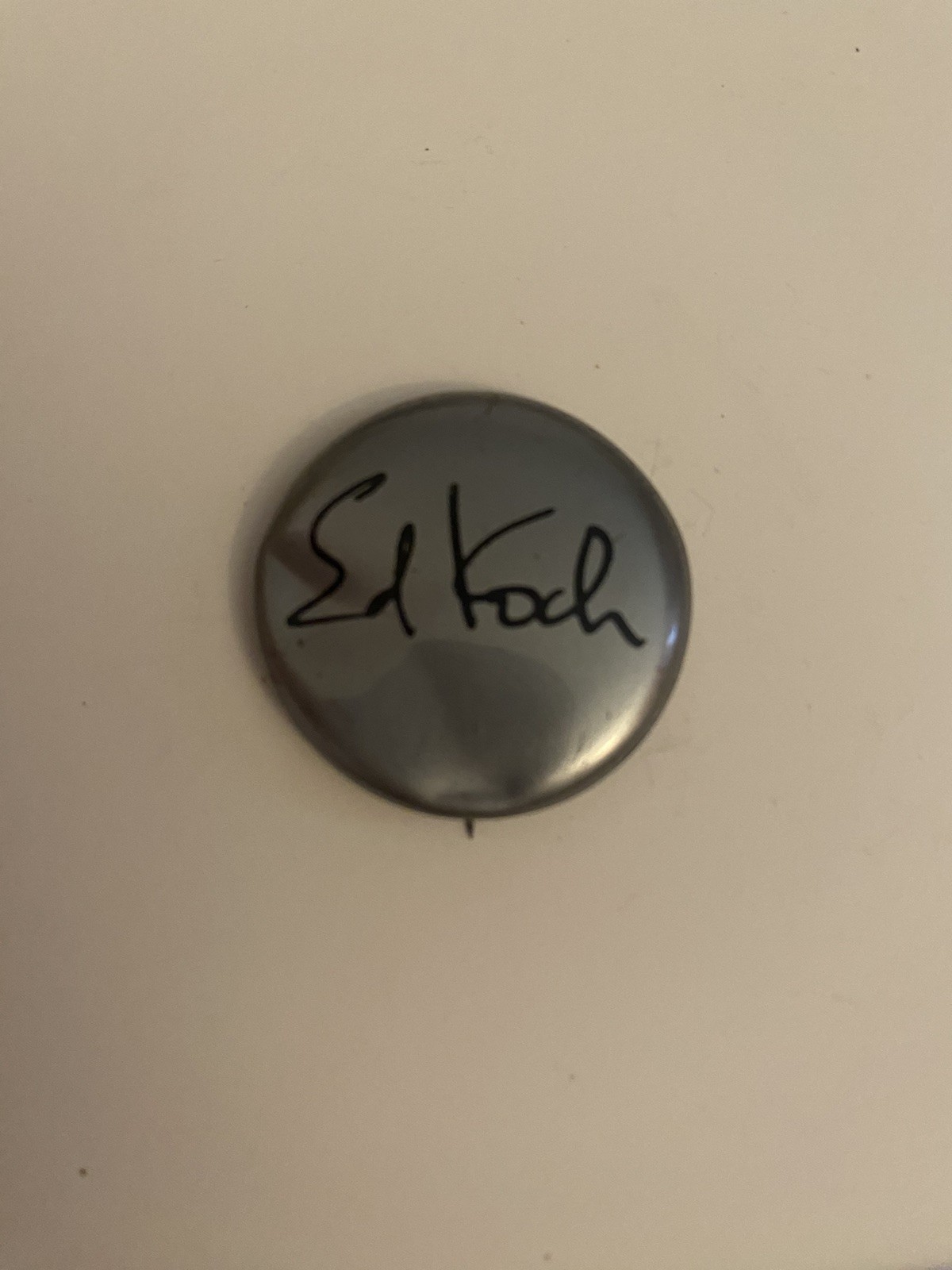 Ed Koch Pin Back Button Flaw P83