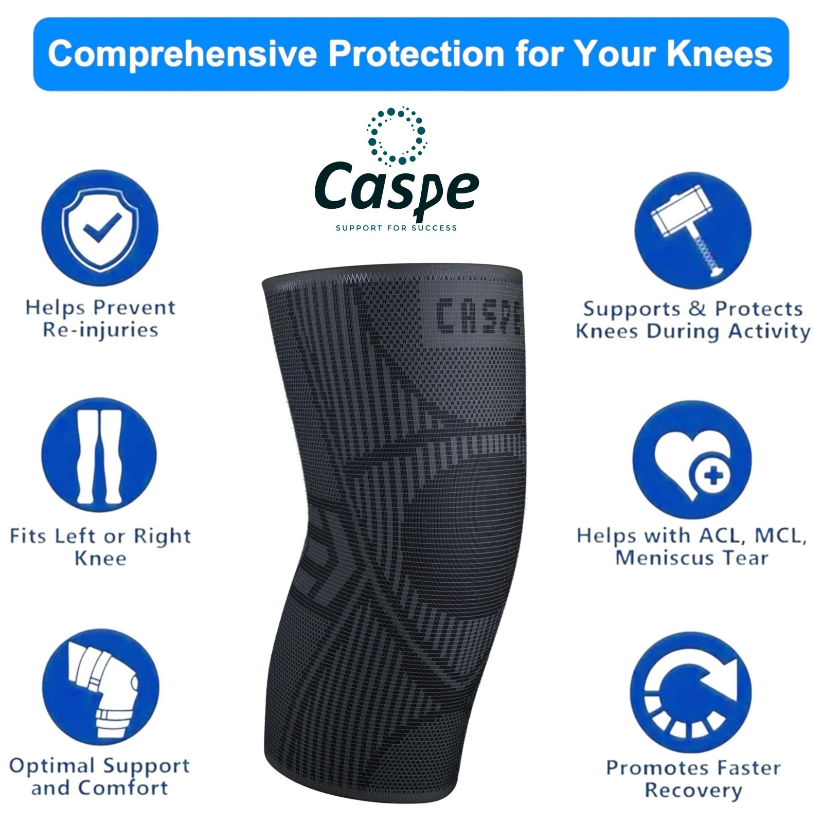 2-Pack Knee Sleeve Compression Brace Support Sport Joint Pain Arthritis Relief