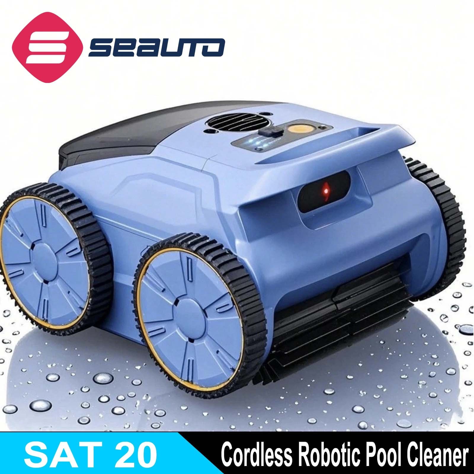 Seauto Robotic Pool Cleaner Cordless Pool Vacuum Wall Climbing for Inground Pool