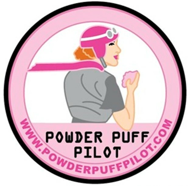 4-inch Sew-on “Powder Puff Pilot” patch for bomber jacket, flight bag, or cap