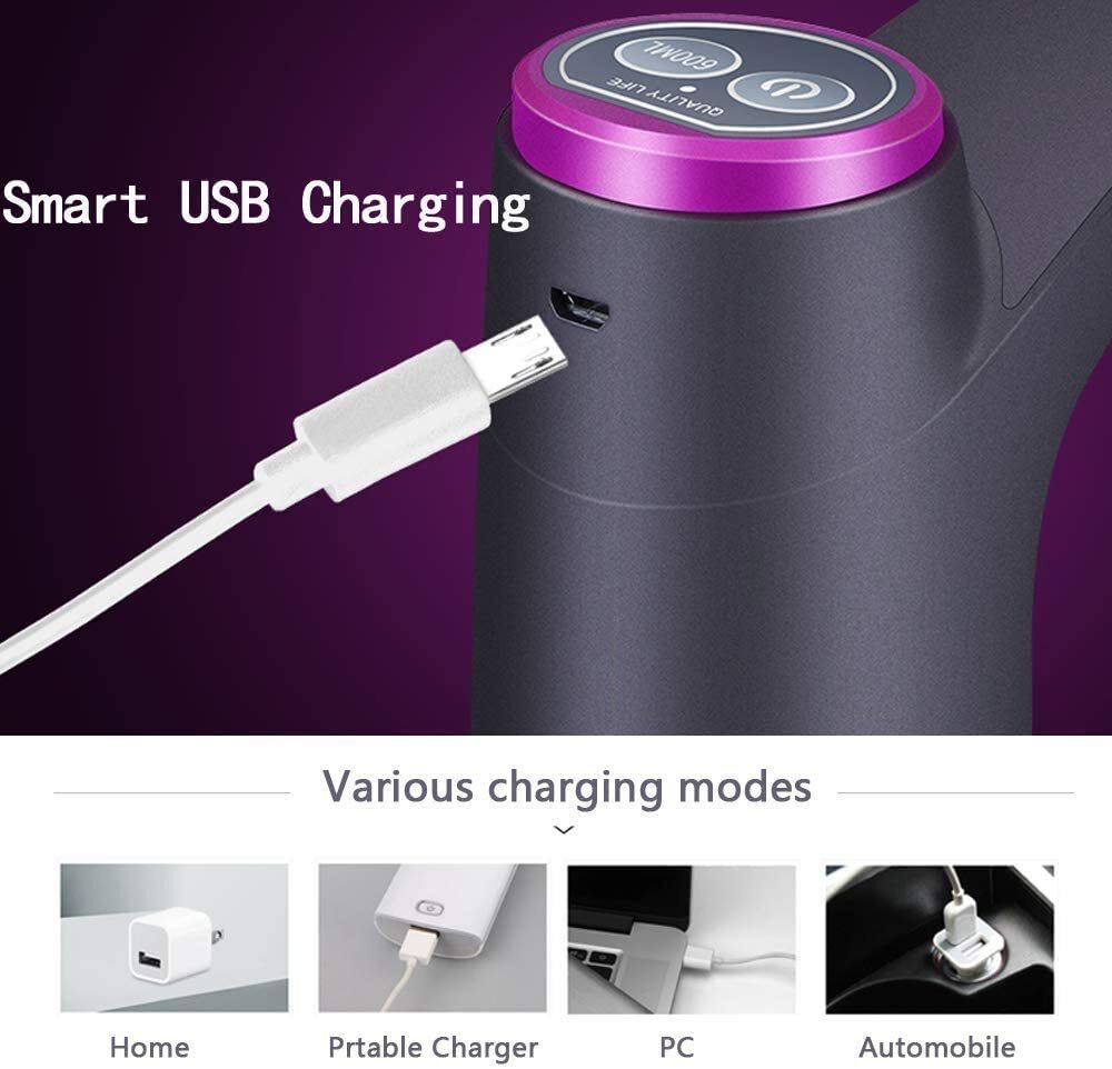 5 Gallon Water Bottle Switch Pump USB Electric Automatic Universal Jug Dispenser