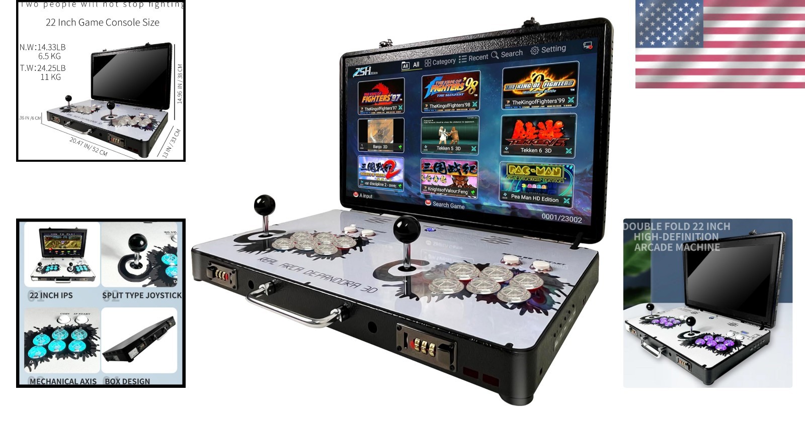 Handheld Metal Arcade Console with 20000 Games and Multiple Platform Support