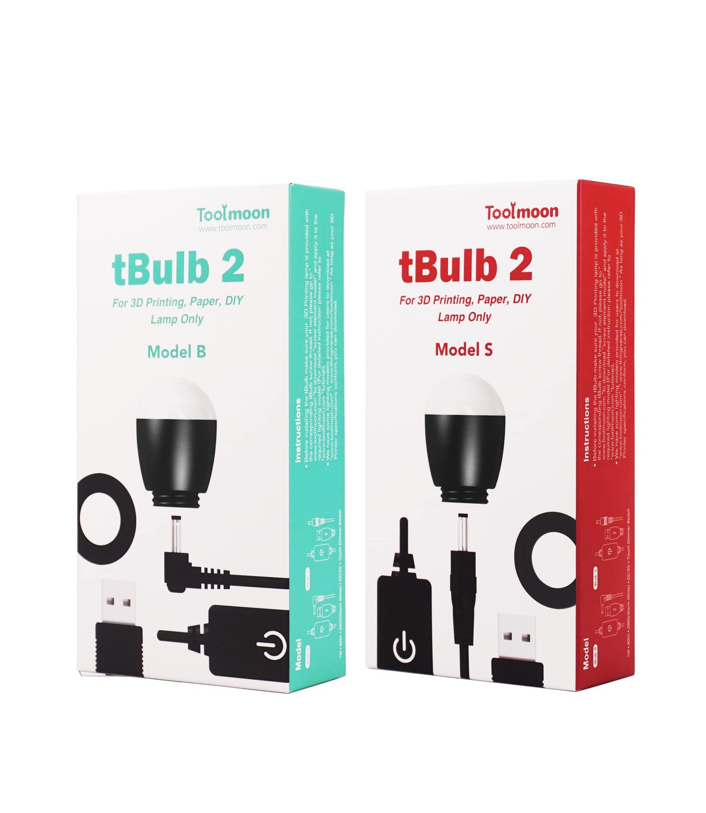 tbulb 2, 2PCS B & S, This is a Lighting Device Designed for 3D 30 mm, Black