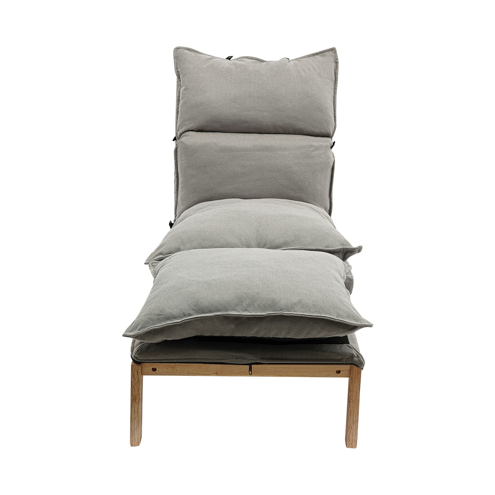 Grey Lounge Chair Single Lazy Sofa Leisure Balcony Adjustable Recliner USA