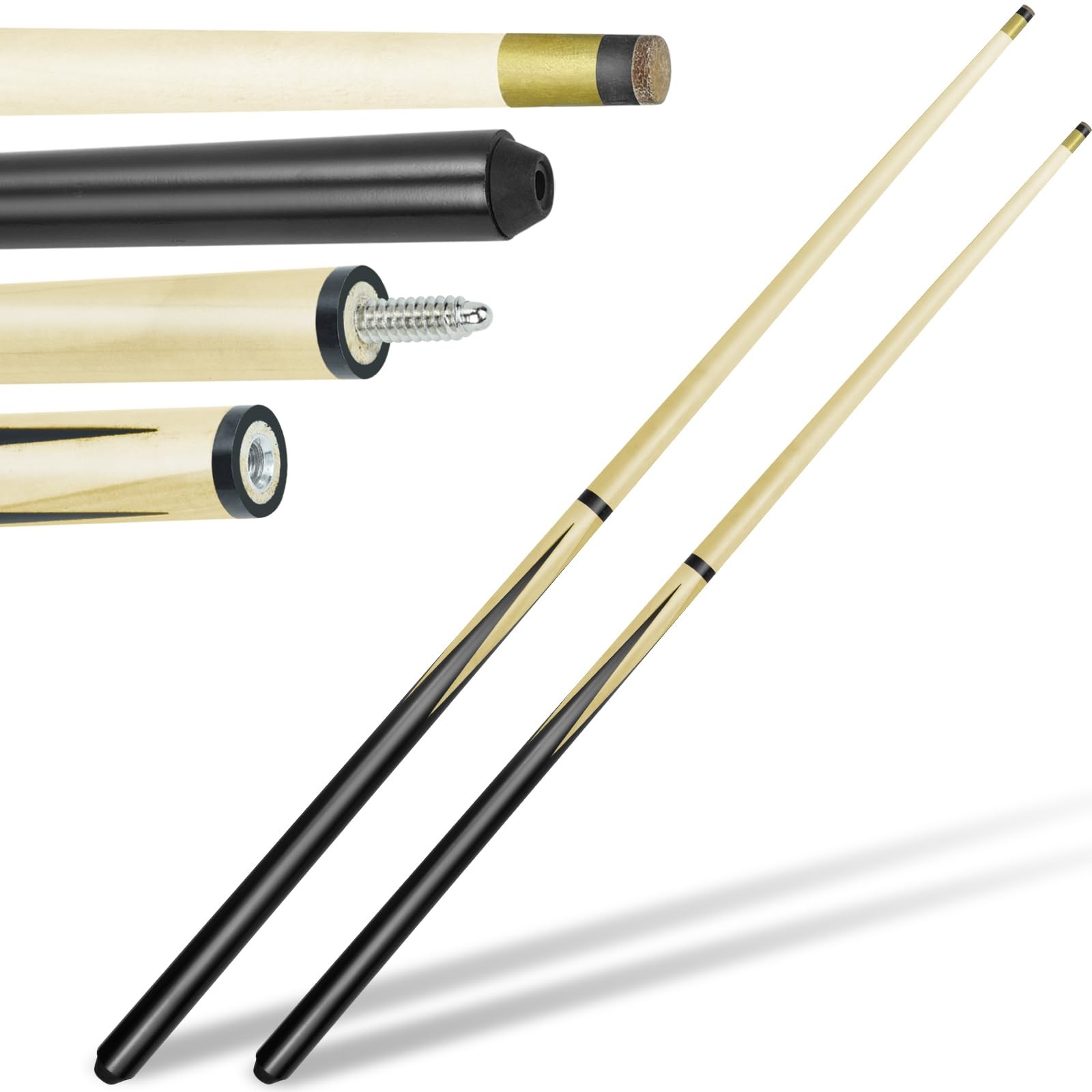 Pool Cue Stick Billairds Cue Stick with 11mm Fiber Leather tip Pool Stick 36i...
