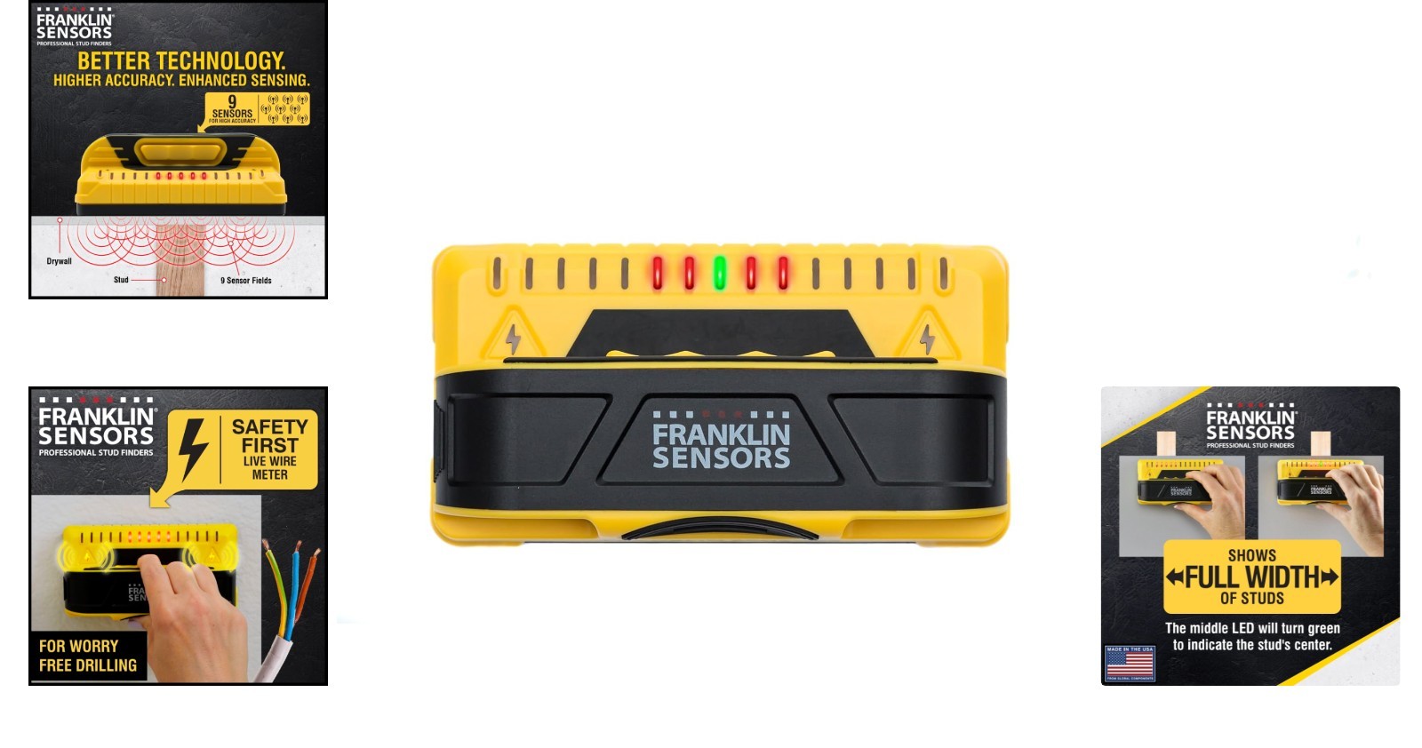 X990 9-Sensor Stud Finder with Live Wire Detection - Ultimate Accuracy Awaits