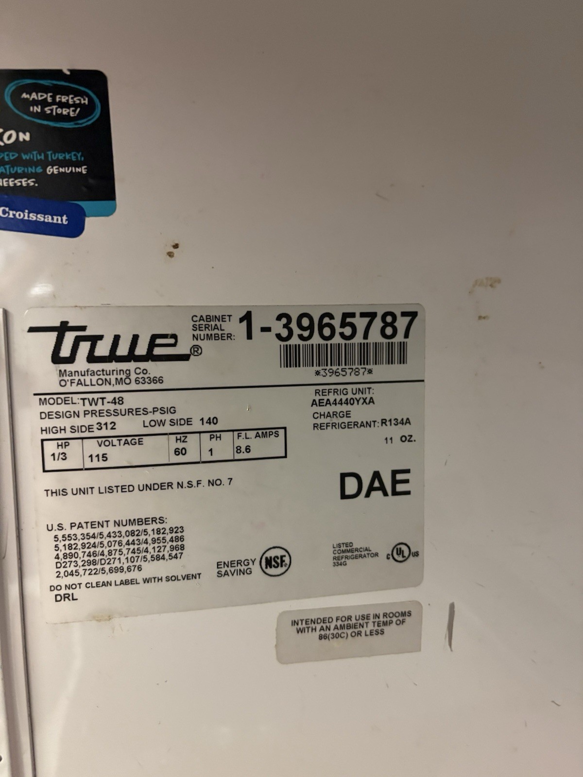 2 doors For True Fridge TWT-48