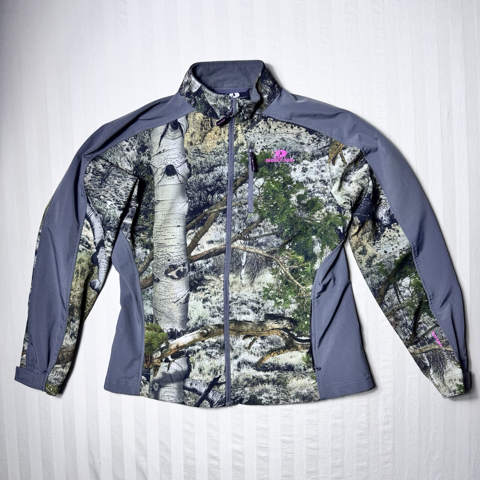 Mossy Oak Techshell Jacket Women's Small Scent Factor Woods Camo Hunting Gear
