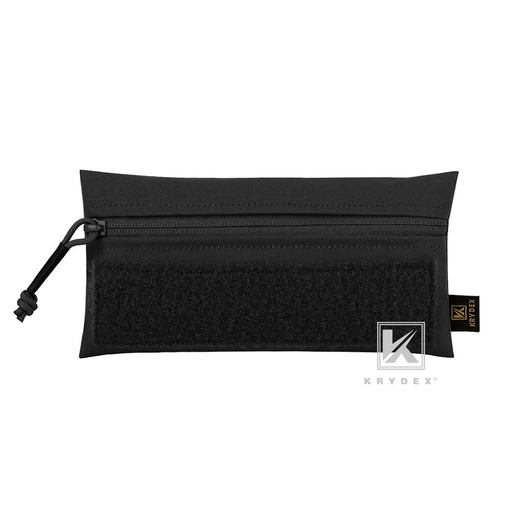KRYDEX Tactical Front Candy Pouch Zipper Pack Hook Back for Chest Rig Vest Black