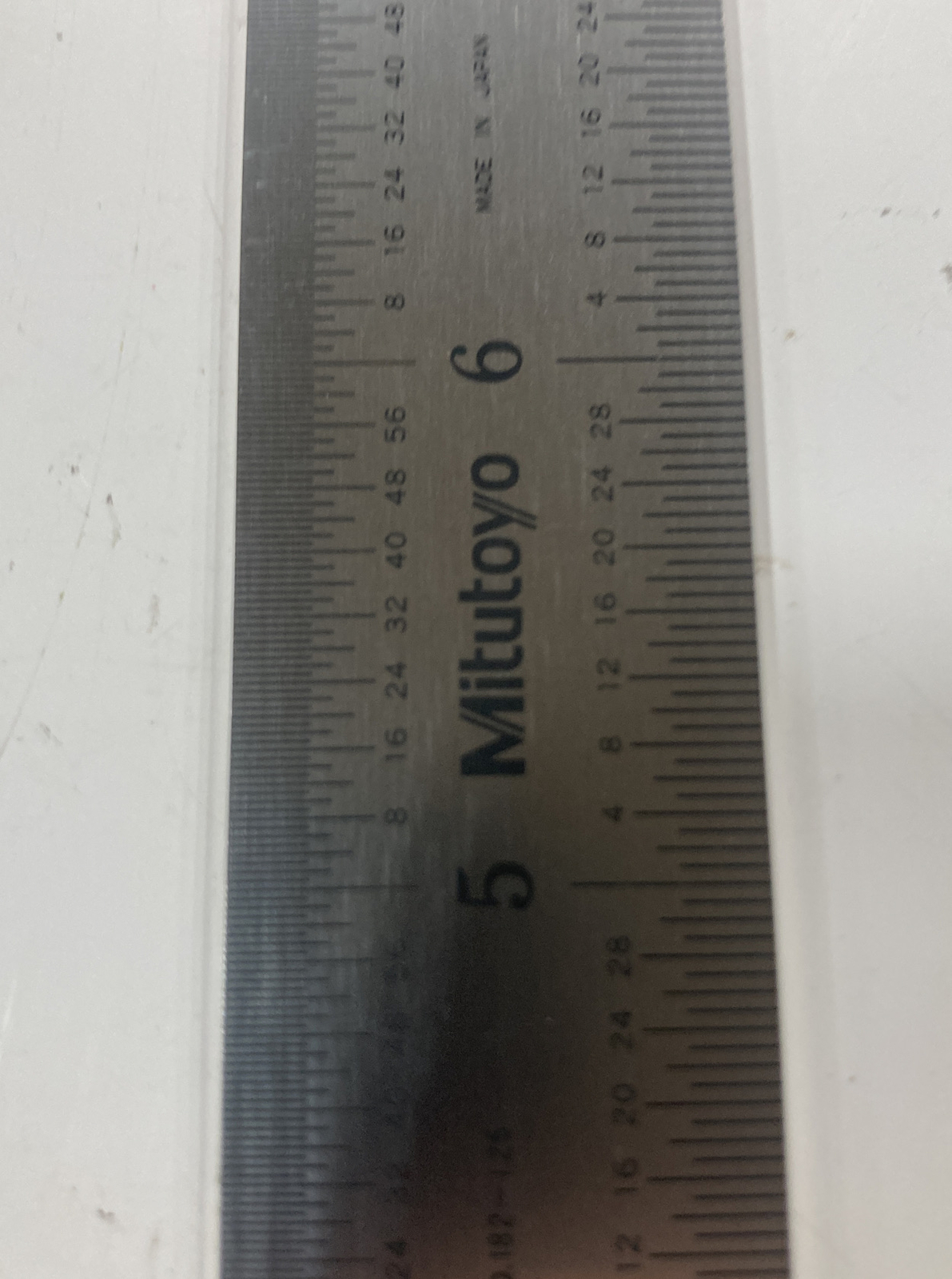 Mitutoyo 12" 1/64 1/32" and 0.5, 1mm Graduation Rigid Stainless Steel Ruler NEW