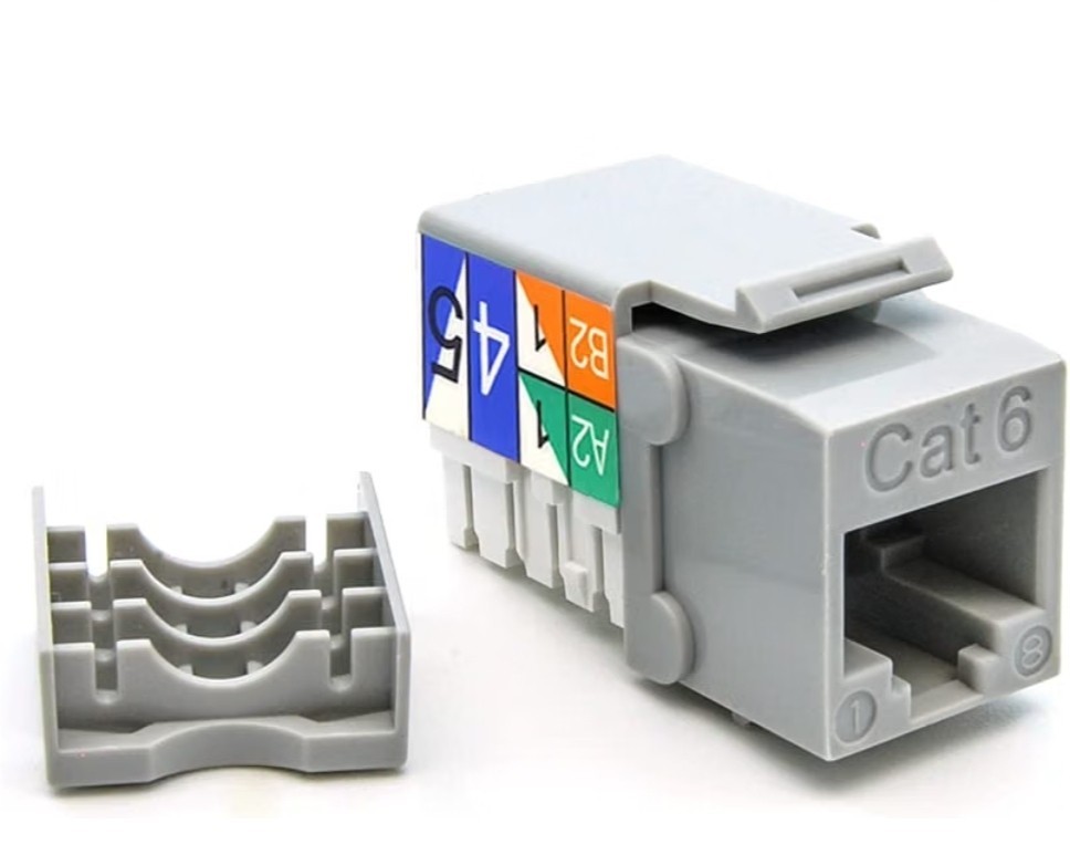 CAT6 Keystone Jack  110 Punchdown RJ45 Ethernet 5 Pk Grey