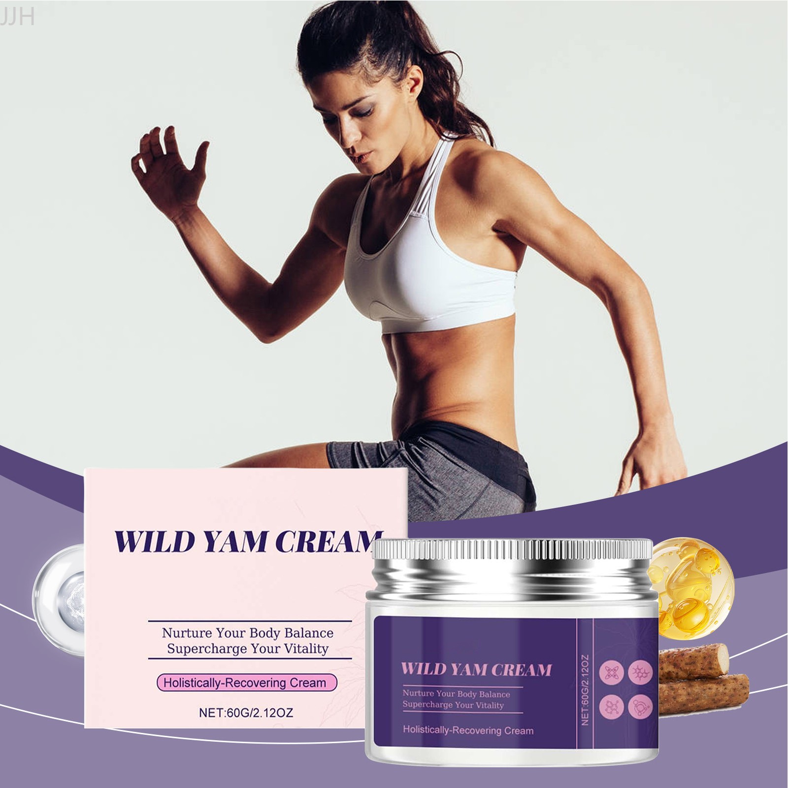 OceAura Wild Yam Cream for Women Organic For Balancing 2oz 60g Body Cream