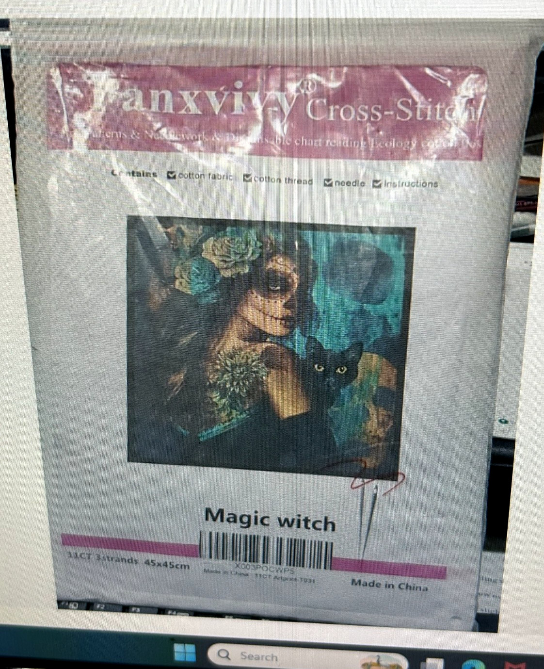 Fanxvivy Cross-Stitch NIP MAGIC WITCH cat Time to do for Halloween Day of Dead