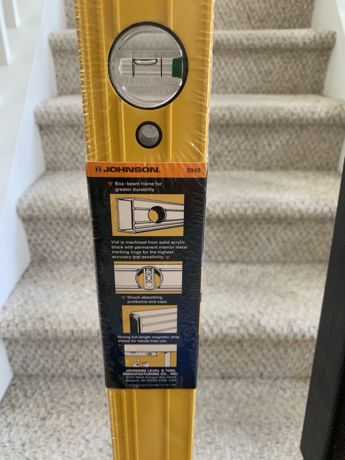 Johnson Contractor Box Beam 48 Inch Level (#9948) With Carrying Case
