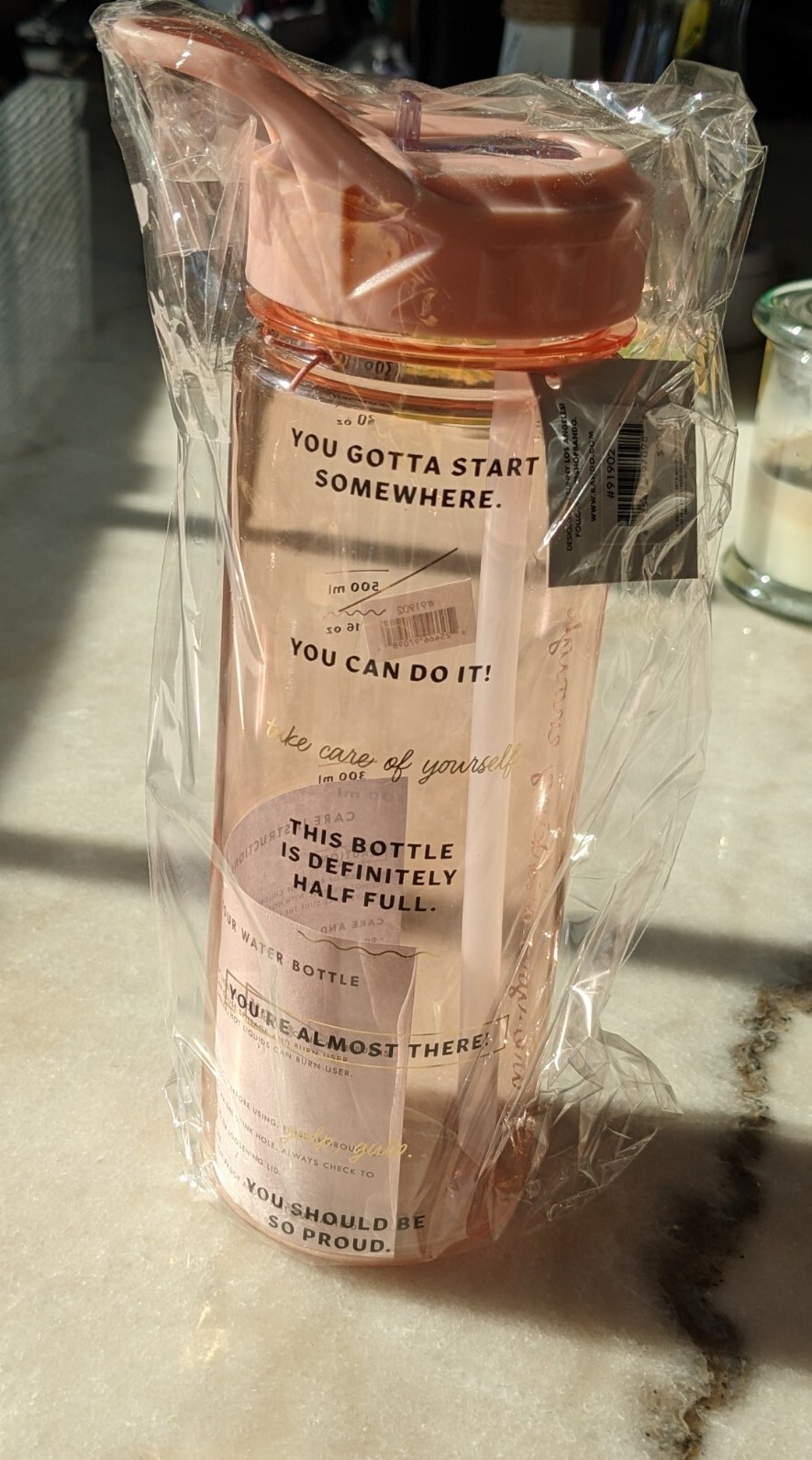 Motivational Water Bottle - Great For School, Work, Or The Gym!! 700mL....