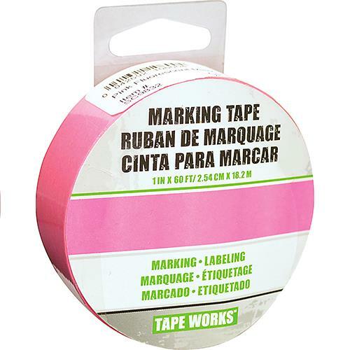 Fluorescent Pink Marking Labeling 1'' x 60 FT Tape Roll Ribbon tagging tape