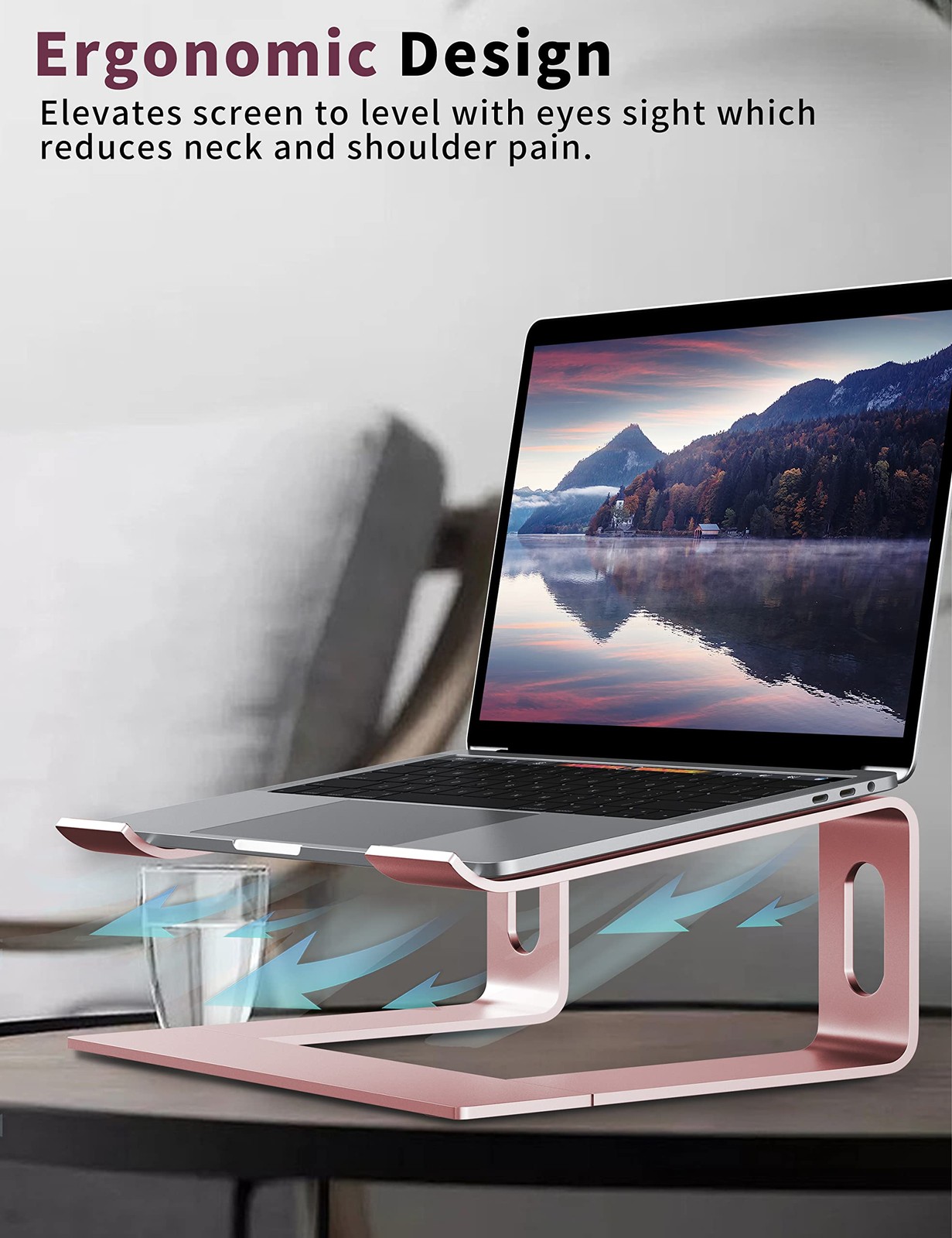 Aluminum Laptop Stand Portable Computer Riser Metal Notebook Stand Holder