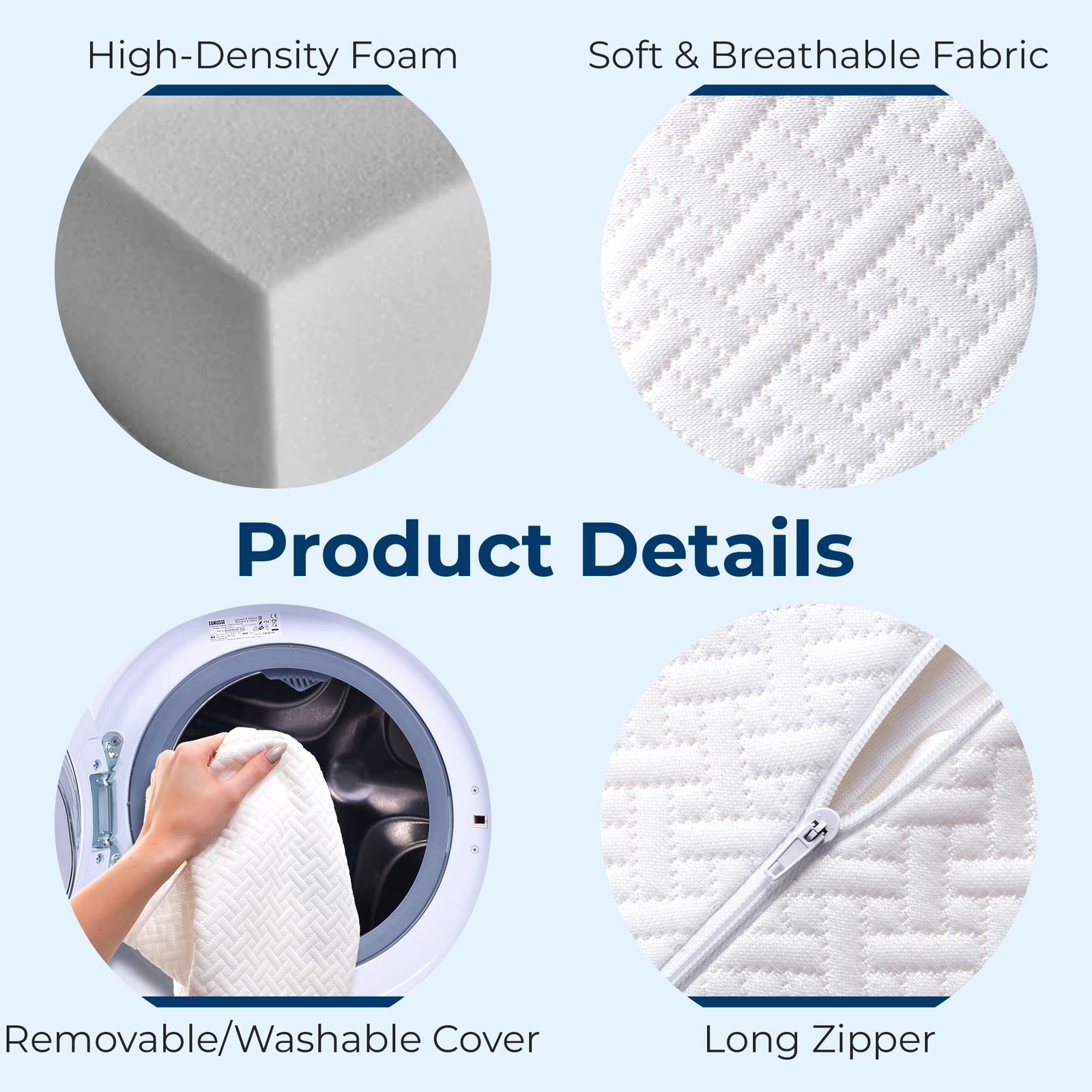 Small Knee Pillow Side Sleepers Firm Foam Wedge Support Travel Maternity