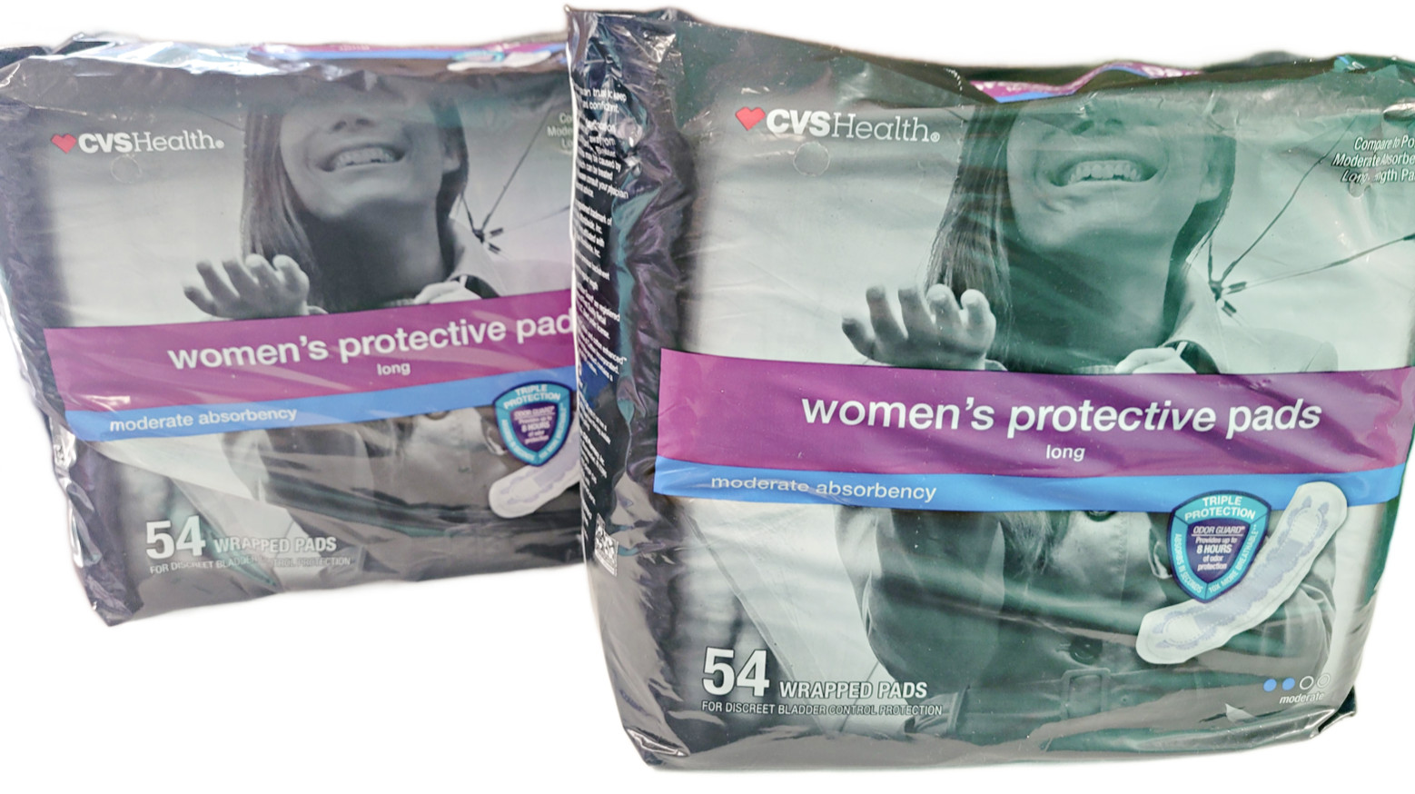 CVSHealth Women's Protective Pads 54 Wrapped Pads Moderate Absorbing LOT of 2