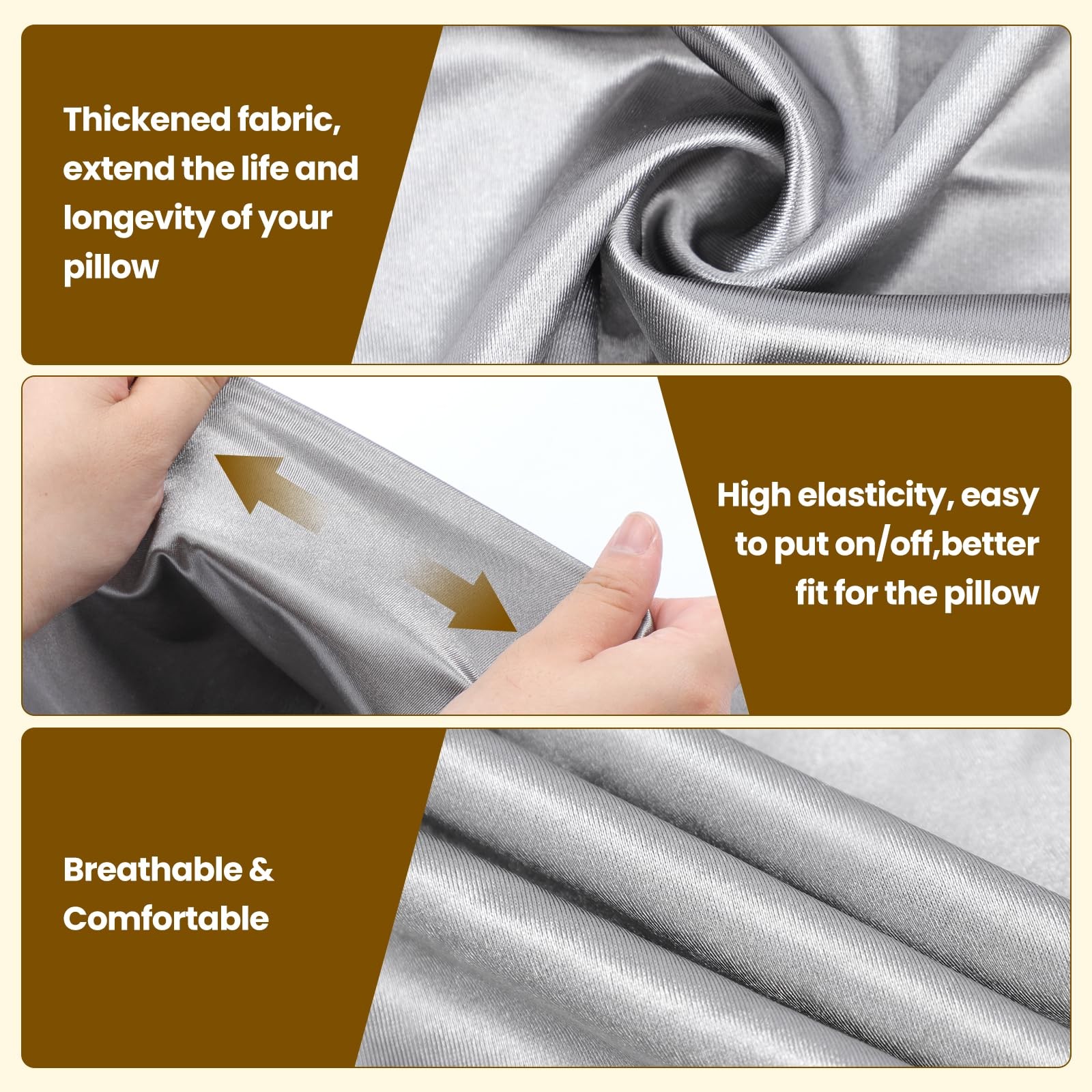 Thickened Satin Pillowcase for Cervical Pillow, Smooth & Soft Pillowcase, Con...