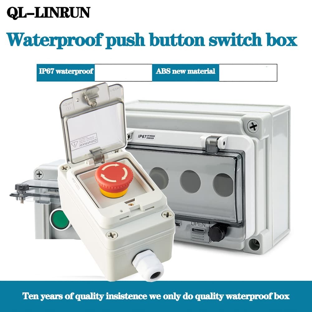 Emergency Stop Button with Box Emergency Stop Switch with Plastic Box e-Stop ...