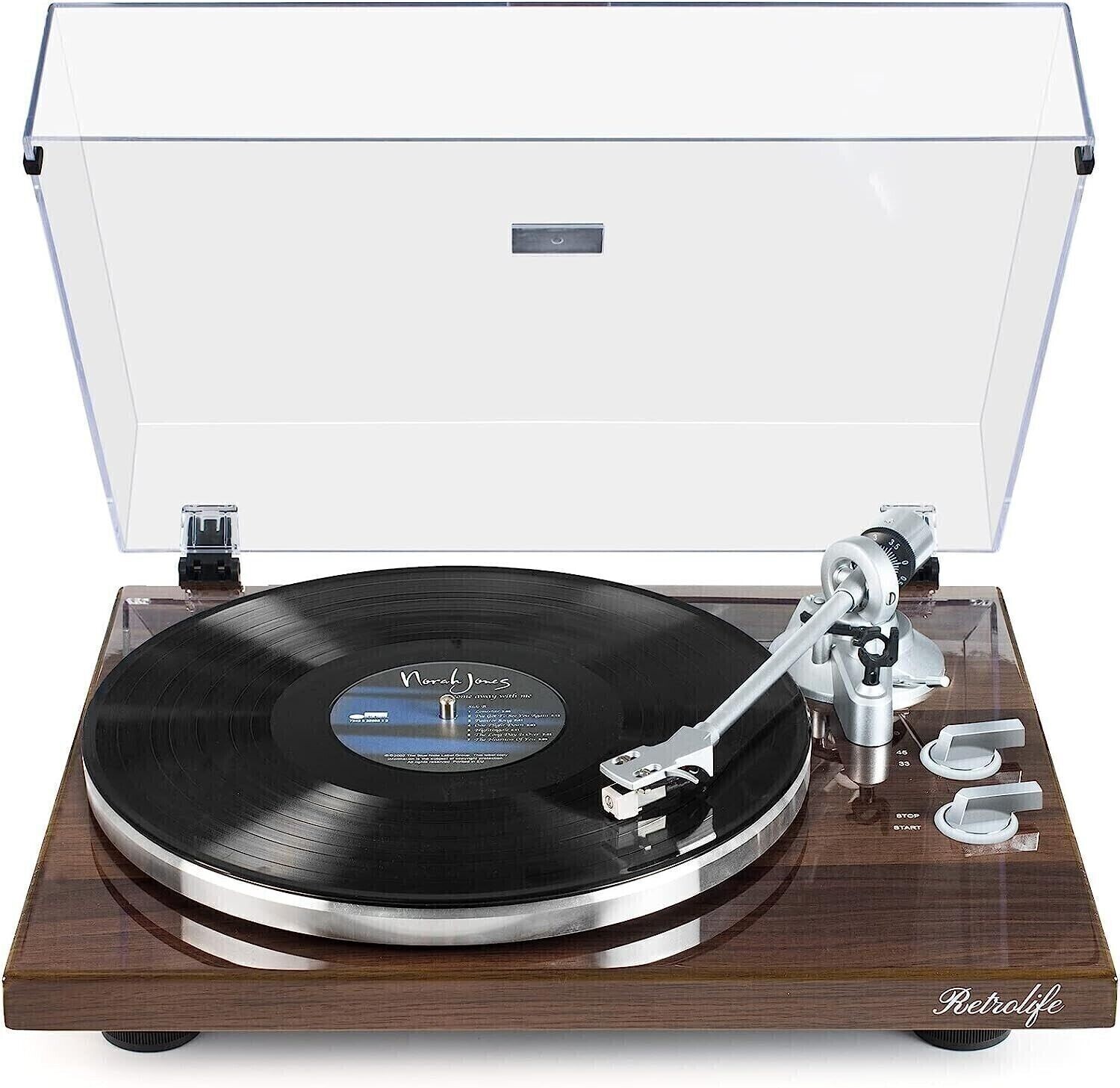 Retrolife Turntable Record Player High-Tech Belt-Driven HQ-KZ006 Bluetooth NEW