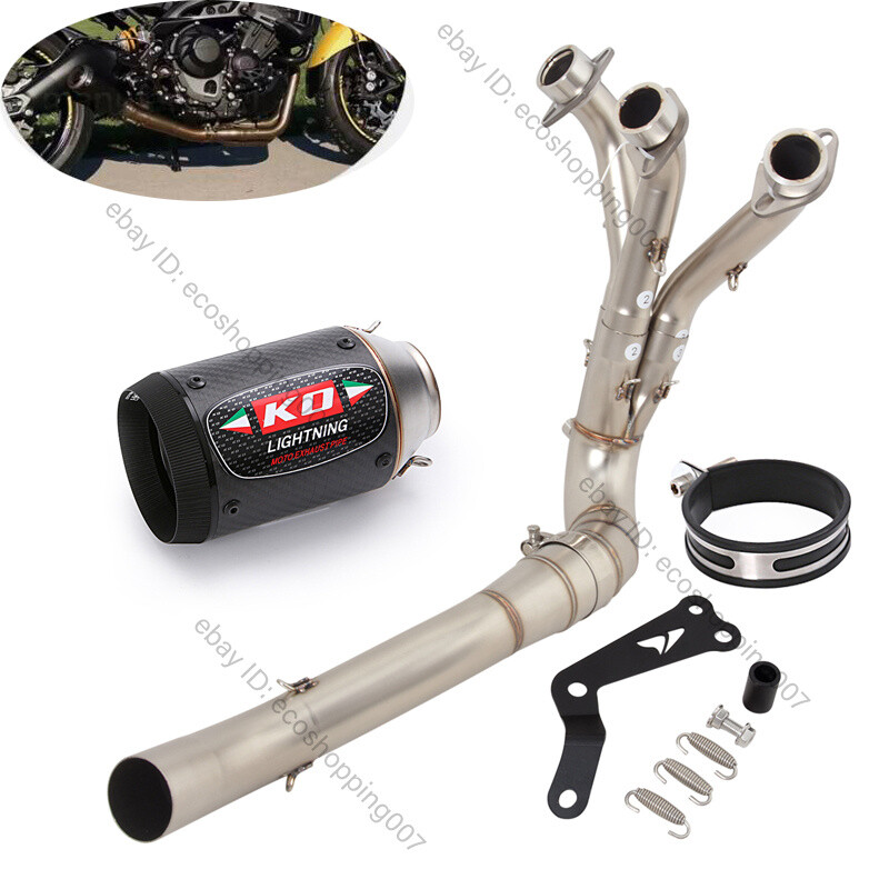 For Yamaha MT-09 Tracer 9 XSR900 2022-24 Exhaust System Black Tips Muffler Pipe